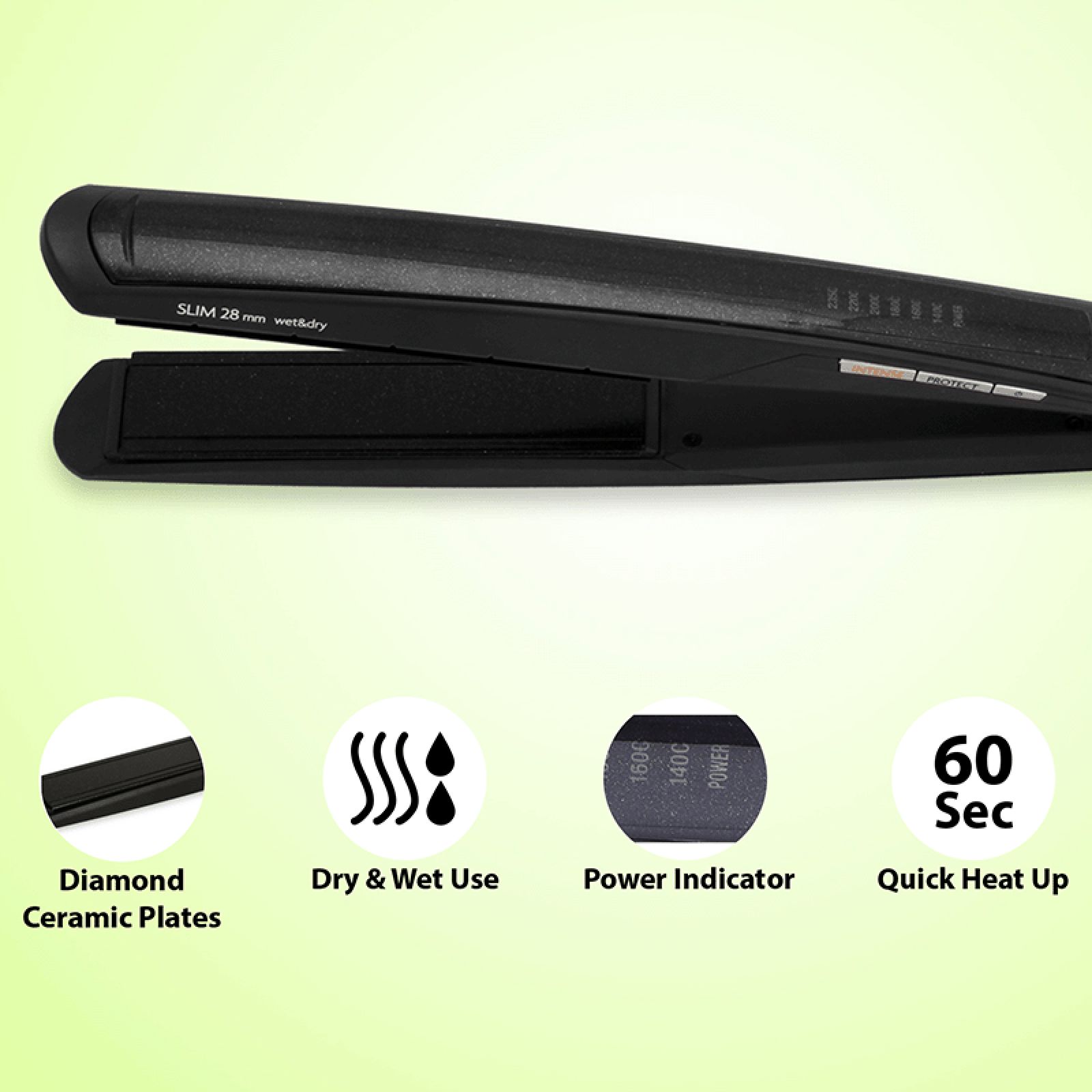 BaByliss Pro200 Hair Straightener with LED Display (Diamond Ceramic Plate, Black)_6