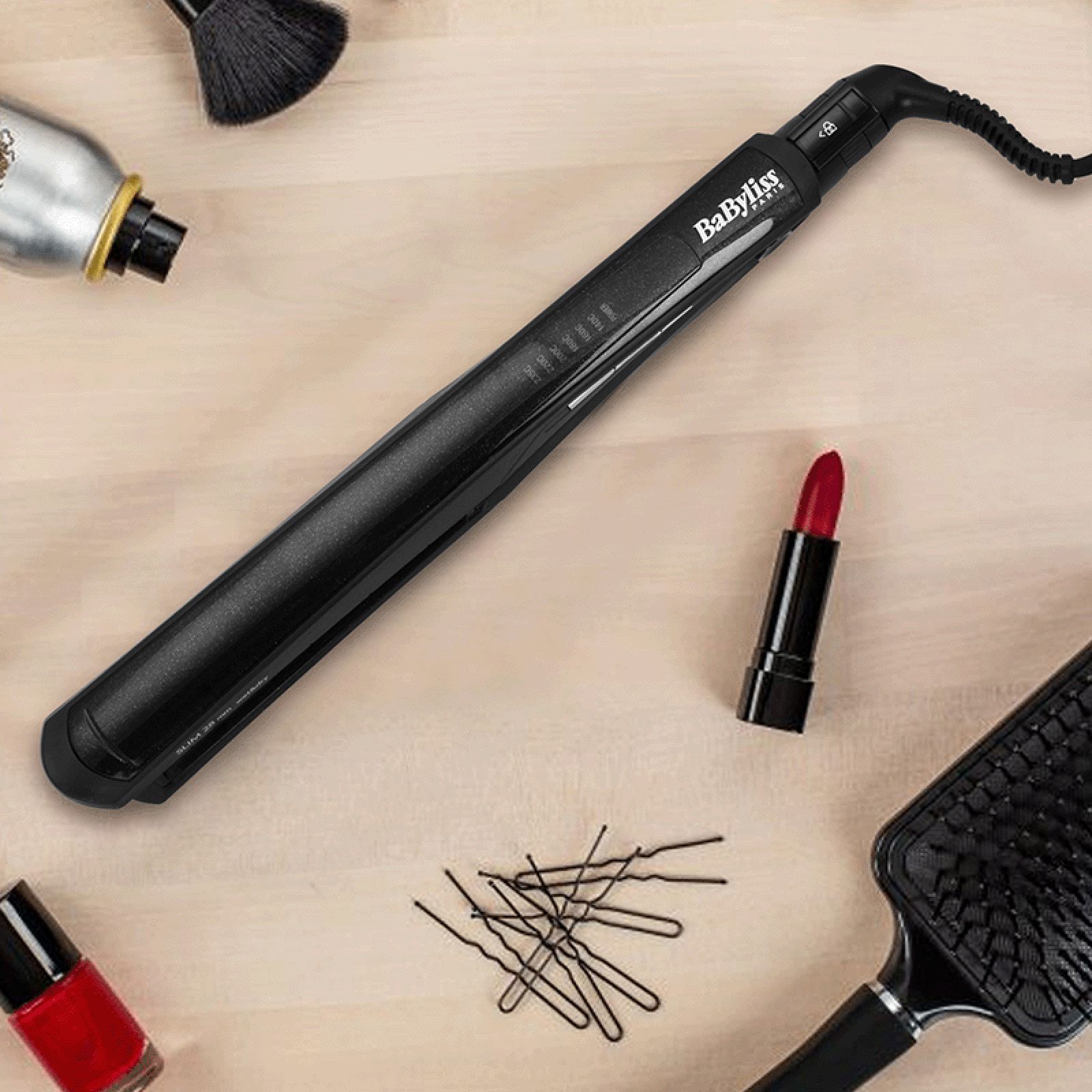 BaByliss Pro200 Hair Straightener with LED Display (Diamond Ceramic Plate, Black)_9