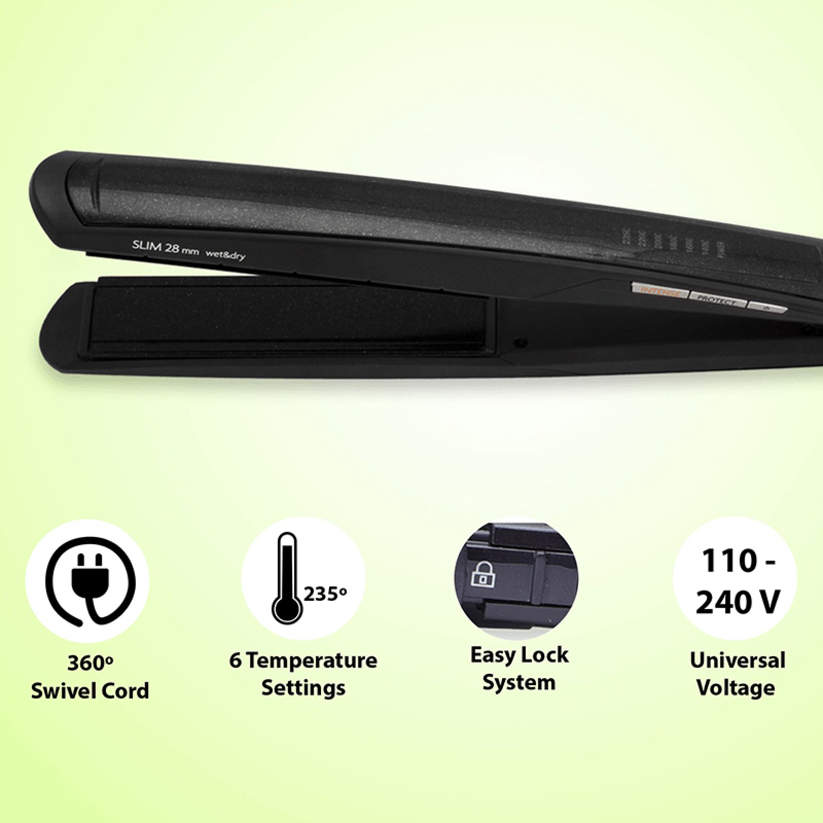 BaByliss Pro200 Hair Straightener with LED Display (Diamond Ceramic Plate, Black)_5