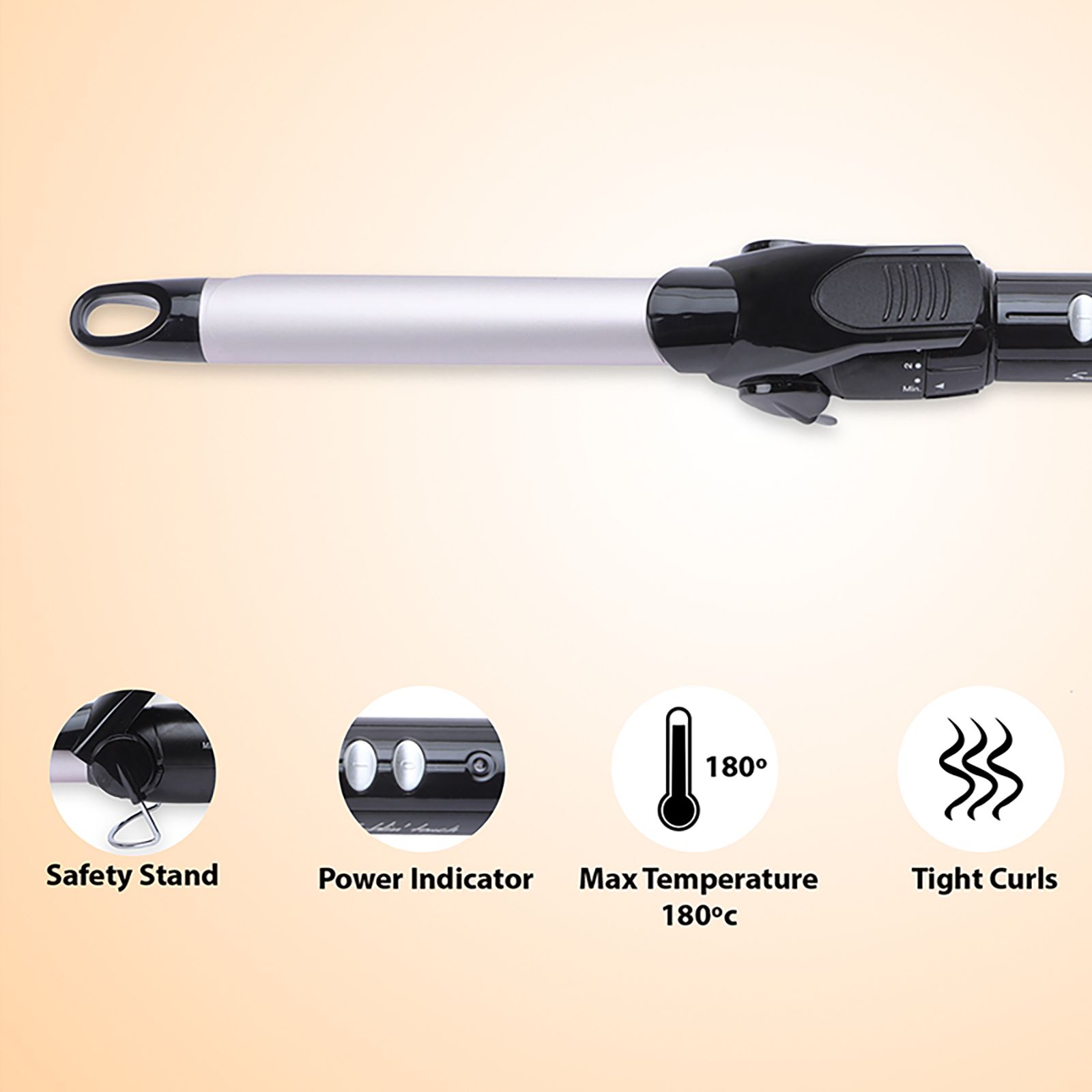 BaByliss Pro180 Hair Curler with I-Temperature Technology (Chrome Ceramic Plate, Black)_9