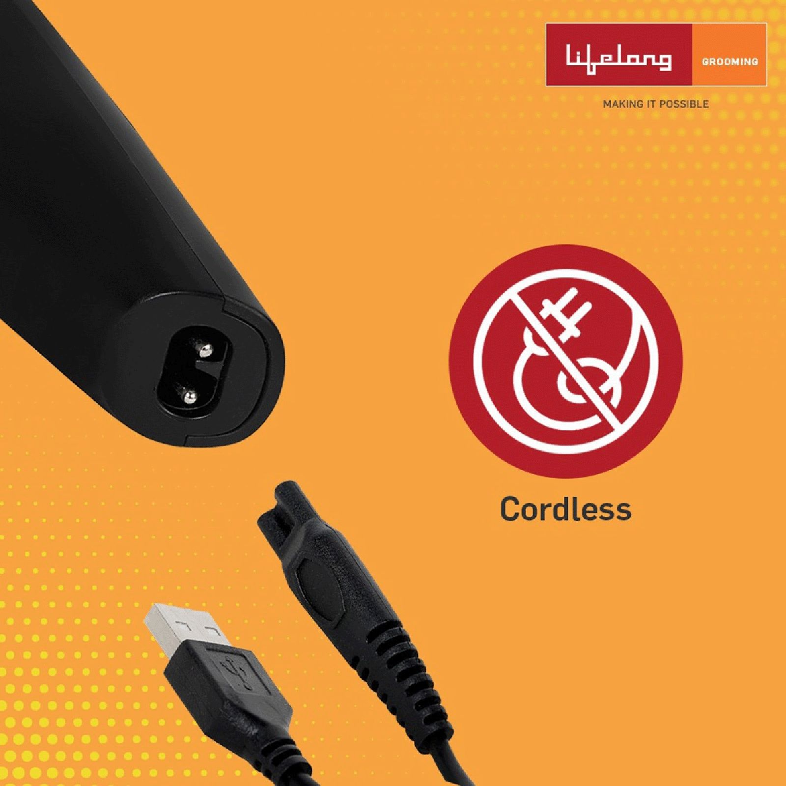 Lifelong Alpha Rechargeable Cordless Dry Trimmer for Beard & Moustache with 20 Length Settings for Men (45min Runtime, Washable Blades, Black)_6