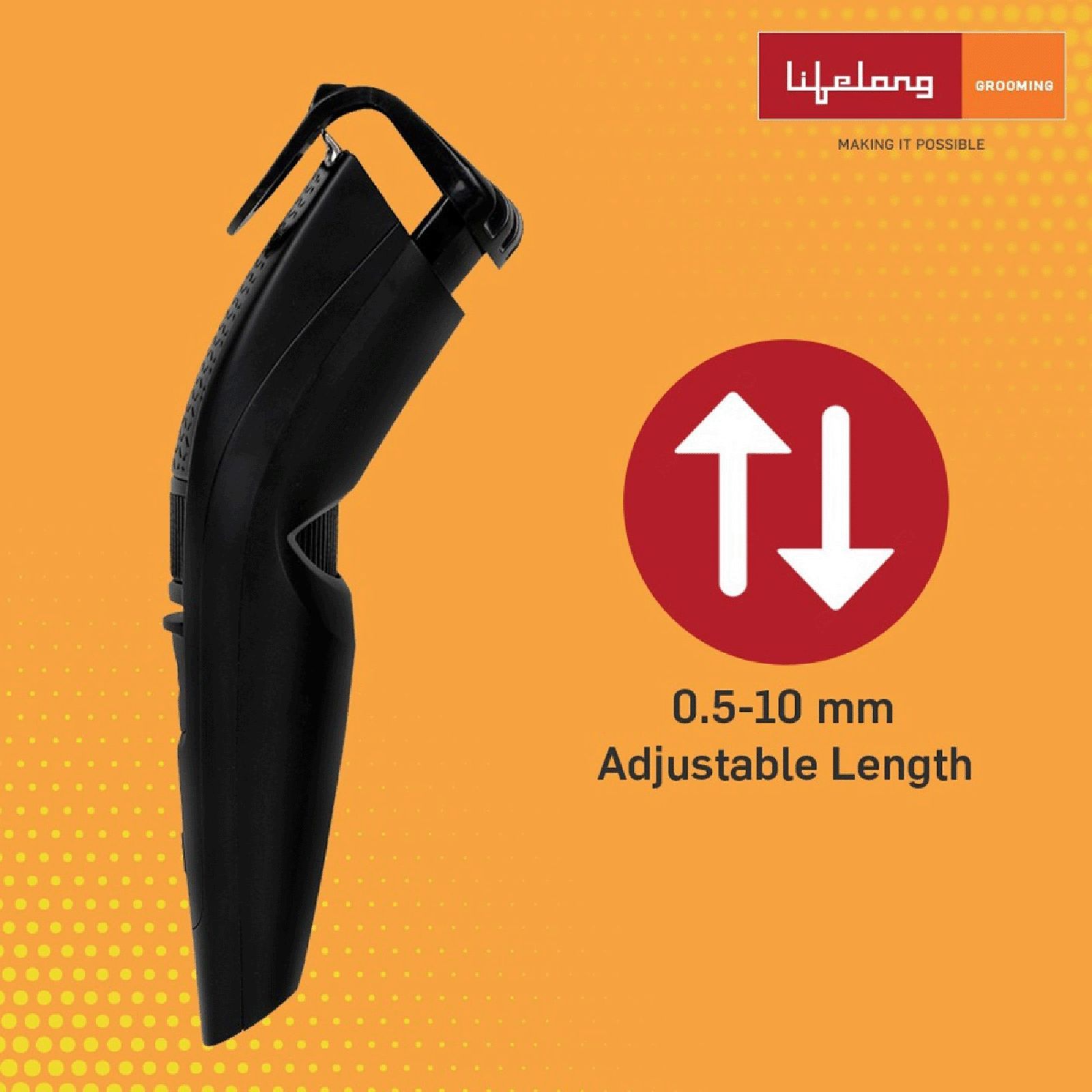 Lifelong Alpha Rechargeable Cordless Dry Trimmer for Beard & Moustache with 20 Length Settings for Men (45min Runtime, Washable Blades, Black)_7