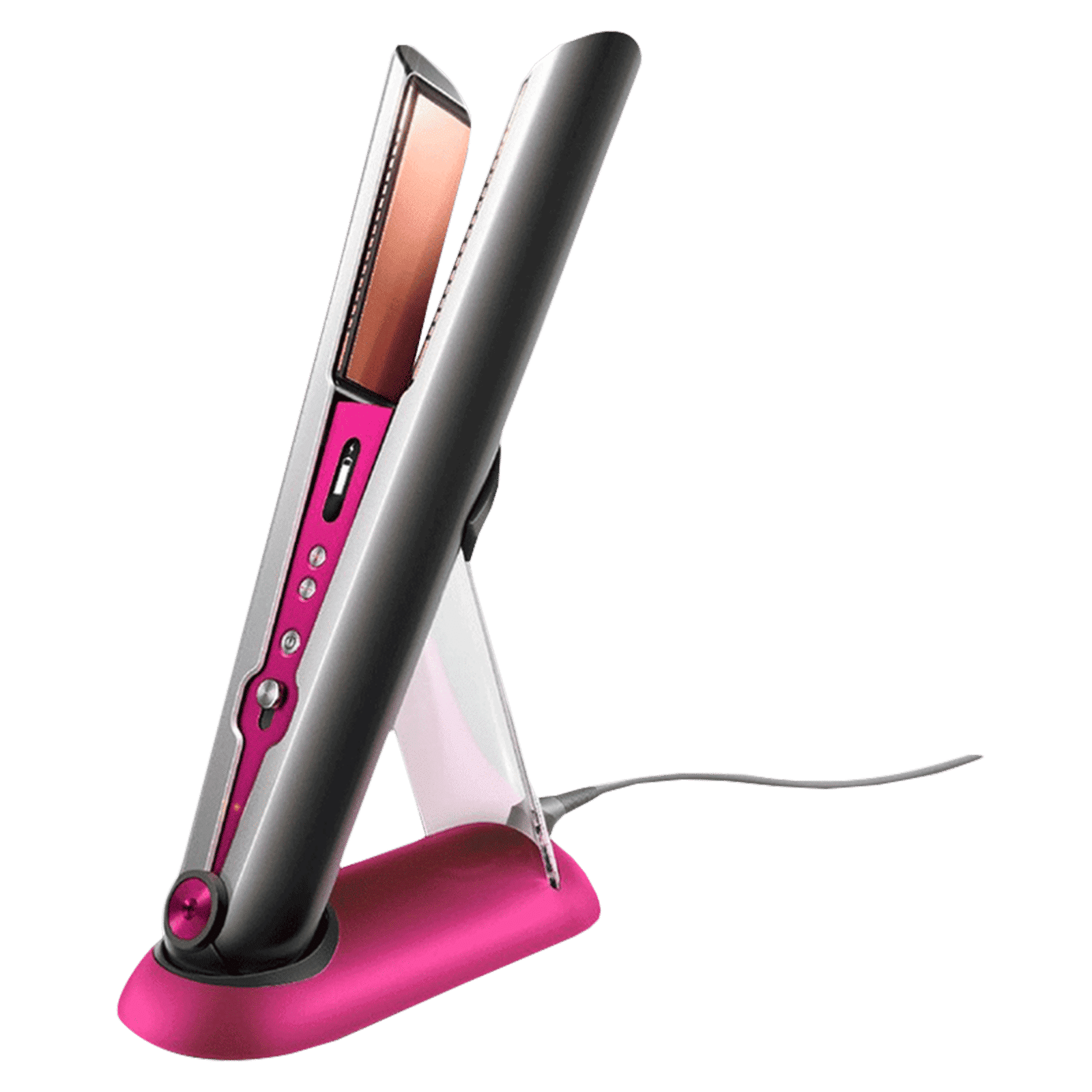 dyson Corrale Rechargeable Hair Straightener with Intelligent Heat Control (Flexing Copper Plates, Black Nickel & Fuchsia)_1