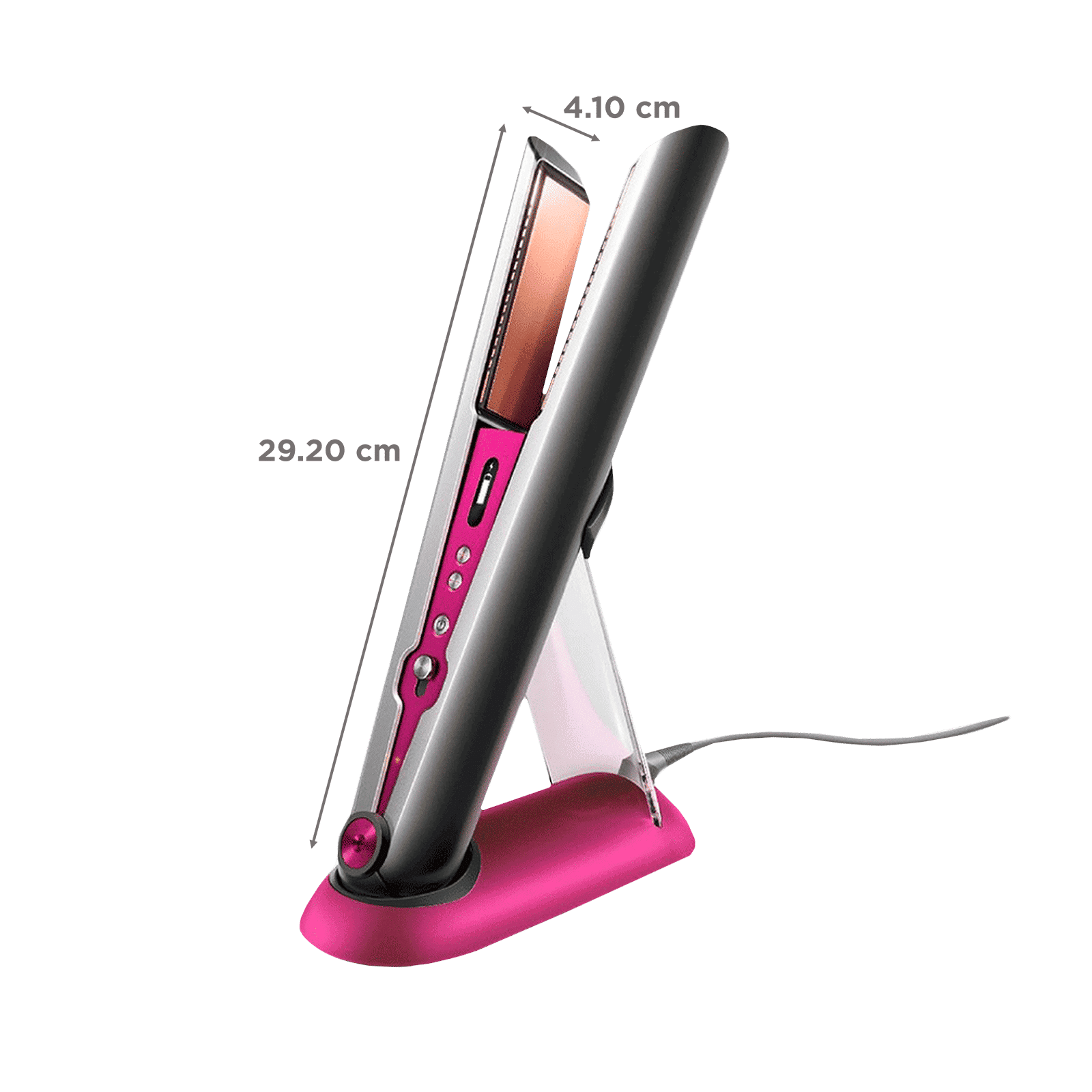 dyson Corrale Rechargeable Hair Straightener with Intelligent Heat Control (Flexing Copper Plates, Black Nickel & Fuchsia)_2