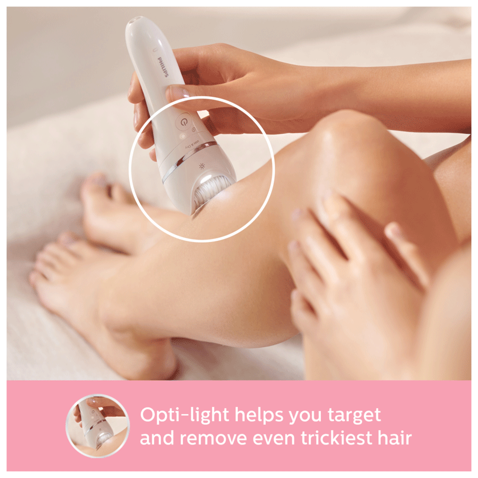 PHILIPS Series 8000 Rechargeable Cordless Wet & Dry Epilator for Legs, Face & Arms with 4 Interchangeable Heads (Double Action Technology, White)_6