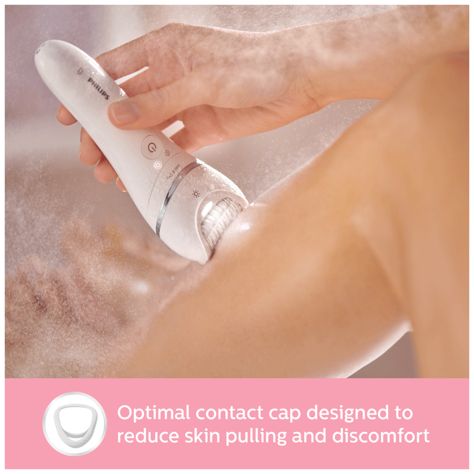 PHILIPS Series 8000 Rechargeable Cordless Wet & Dry Epilator for Legs, Face & Arms with 4 Interchangeable Heads (Double Action Technology, White)_5