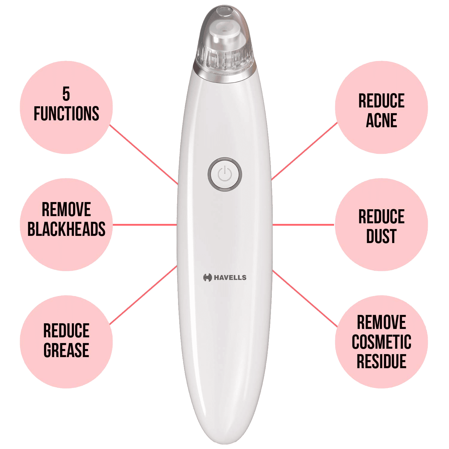 HAVELLS Skin Care Cordless 4-in-1 Pore Cleanser (3 Suction Modes, SC5060, White) HAVELLS Skin Care Cordless 4-in-1 Pore Cleanser (3 Suction Modes, SC5060, White)_7