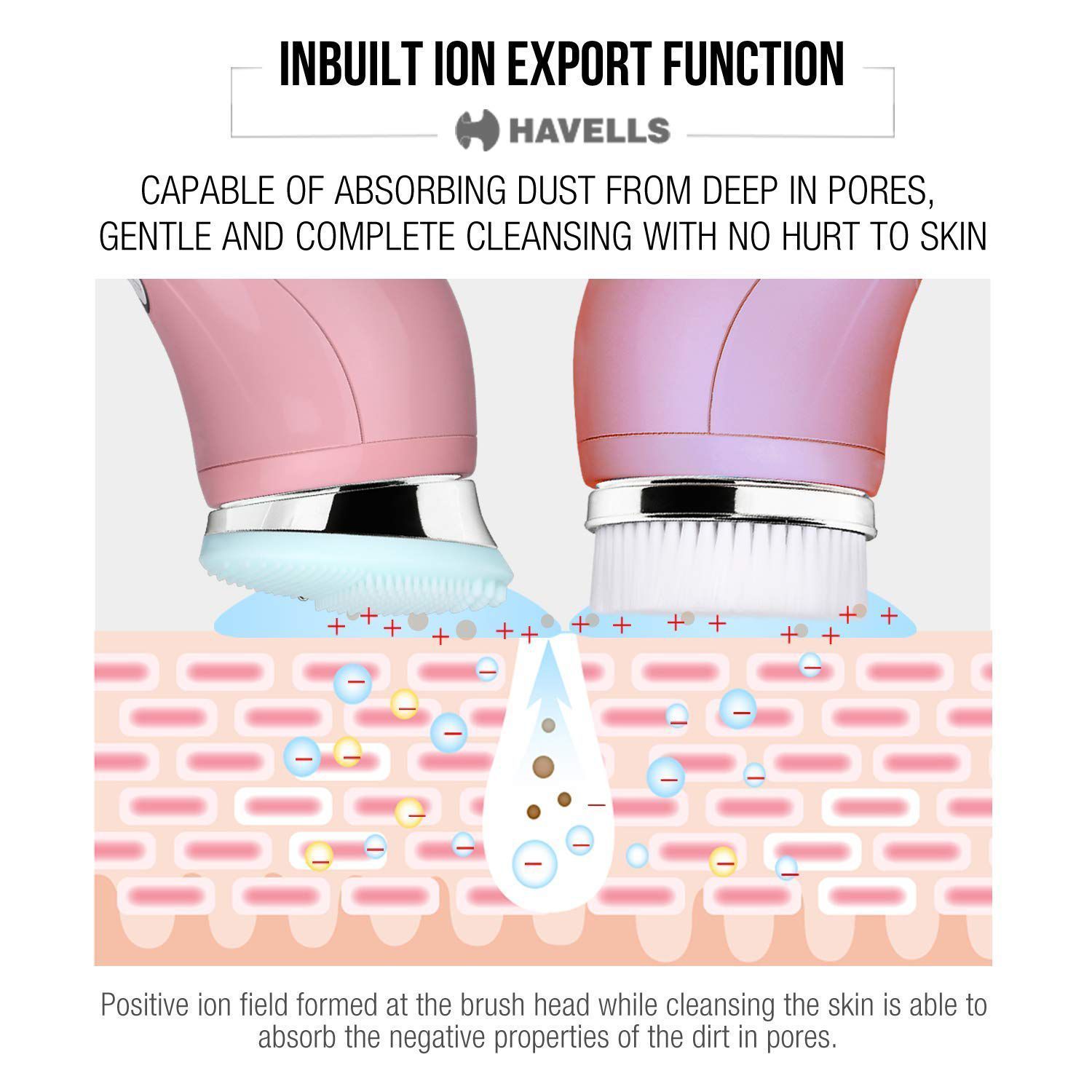 HAVELLS Skin Care Cordless 2-in-1 Facial Cleanser (6 Operation Modes, SC5070, Pink) HAVELLS Skin Care Cordless 2-in-1 Facial Cleanser (6 Operation Modes, SC5070, Pink)_6