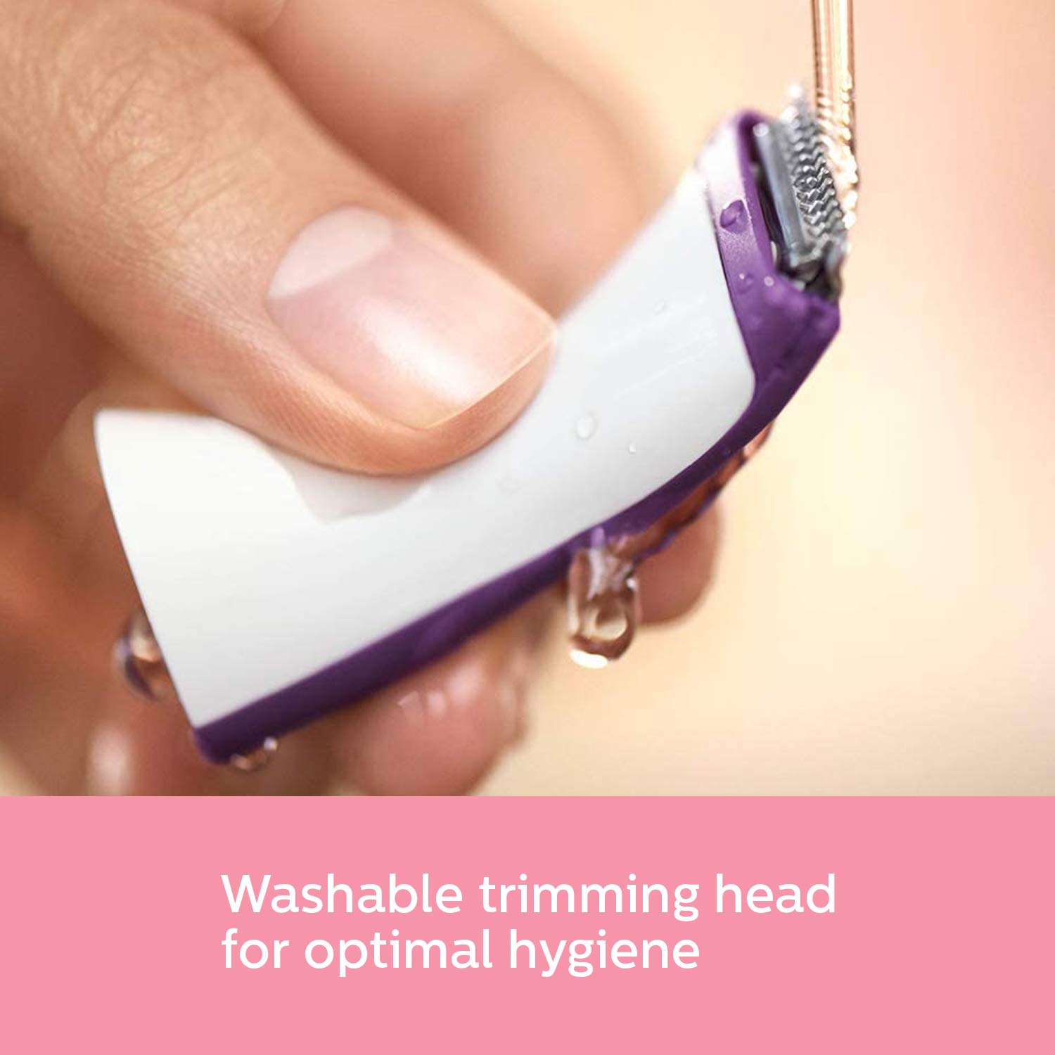 PHILIPS Essential Cordless Wet & Dry Trimmer for Intimate Area with 3 Length Settings for Women (180mins Runtime, Ergonomic Grip, Purple)_8