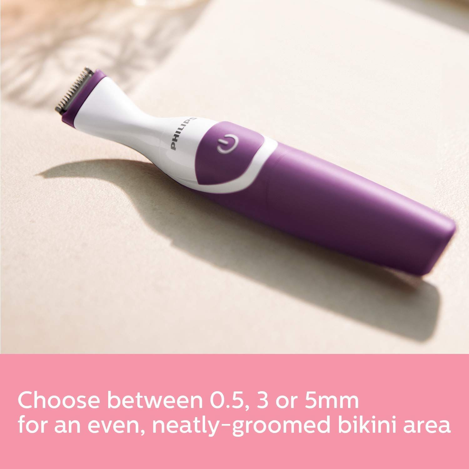 PHILIPS Essential Cordless Wet & Dry Trimmer for Intimate Area with 3 Length Settings for Women (180mins Runtime, Ergonomic Grip, Purple)_15