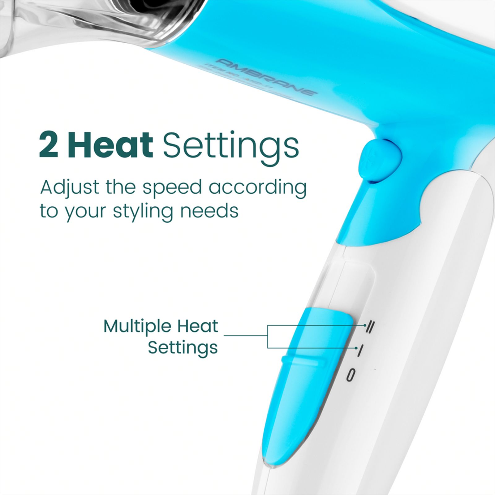 ambrane AHD-11 Hair Dryer with 2 Heat Settings & Cool Air Function (Overheat Protection, White & Blue) ambrane AHD-11 Hair Dryer with 2 Heat Settings & Cool Air Function (Overheat Protection, White & Blue)_9