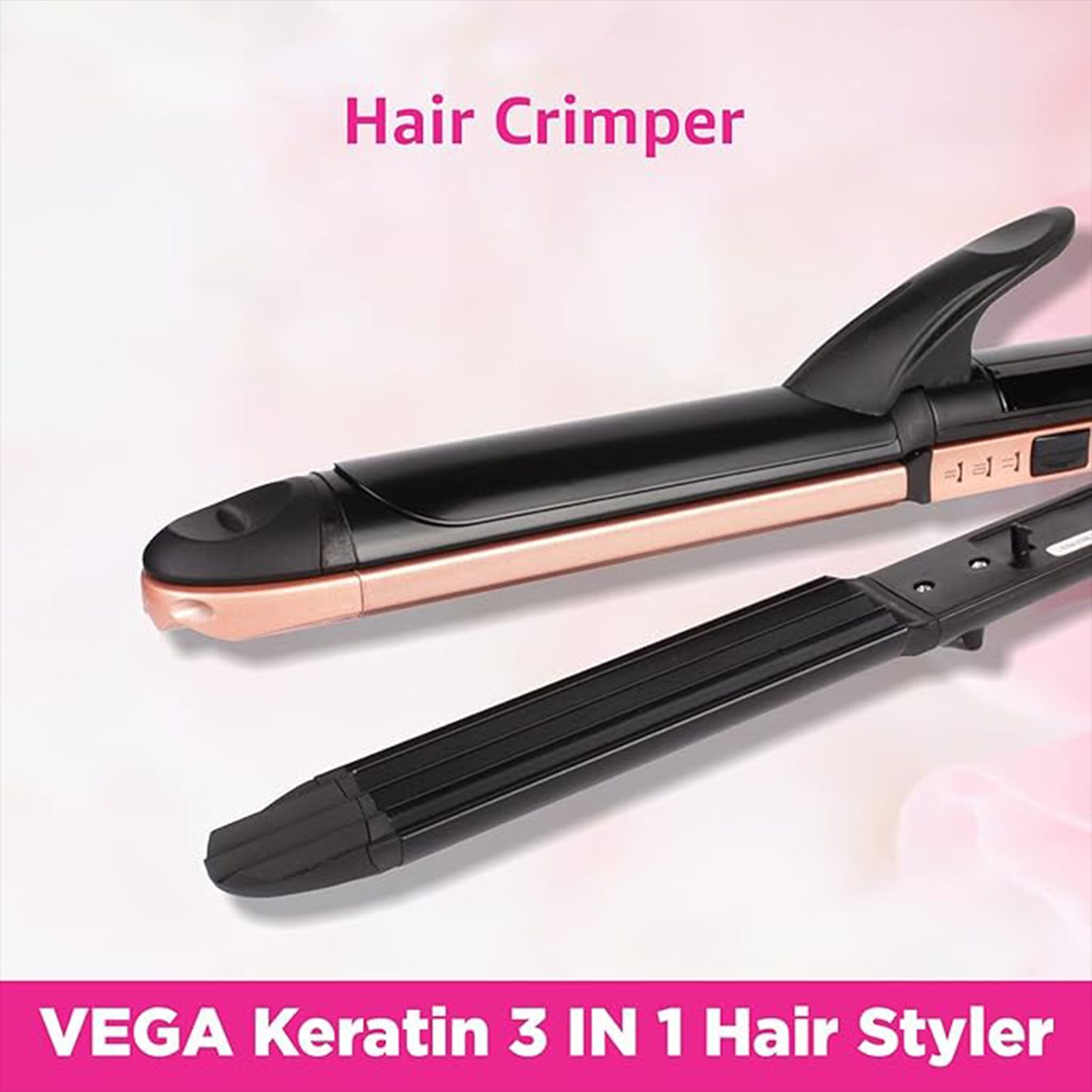 VEGA Keratin 3-in-1 Hair Styler with Ceramic Coating Technology (Auto Shut Off, Rose Gold)_9