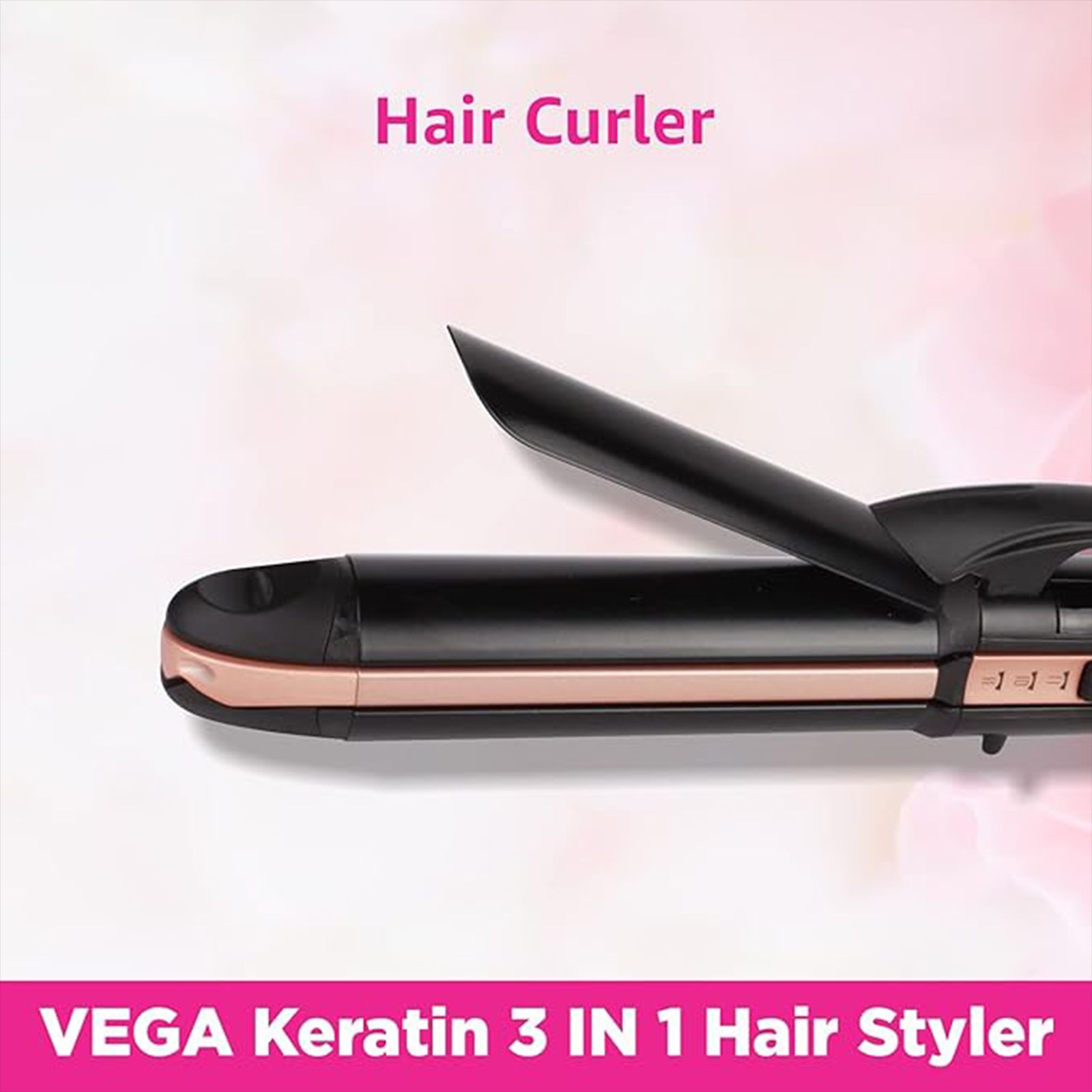 VEGA Keratin 3-in-1 Hair Styler with Ceramic Coating Technology (Auto Shut Off, Rose Gold)_10
