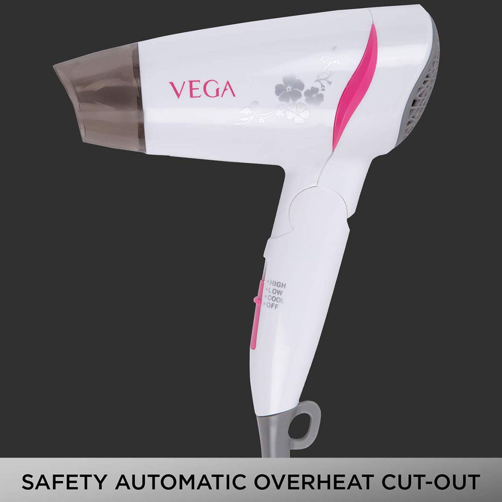 VEGA Go-Style Hair Dryer with 2 Heat Settings (Overheat Protection, White)_5