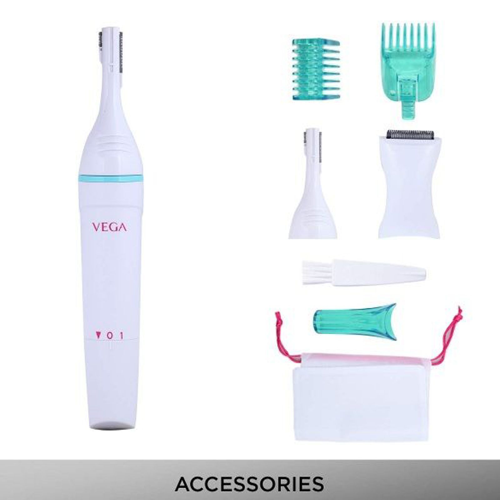 VEGA Silk Touch Cordless Dry Trimmer for Bikini Area, Eyebrows, Chin, Upper Lip & Underarms with 1 Length Settings for Women (45mins Runtime, All-in-one Grooming Solution, White)_4