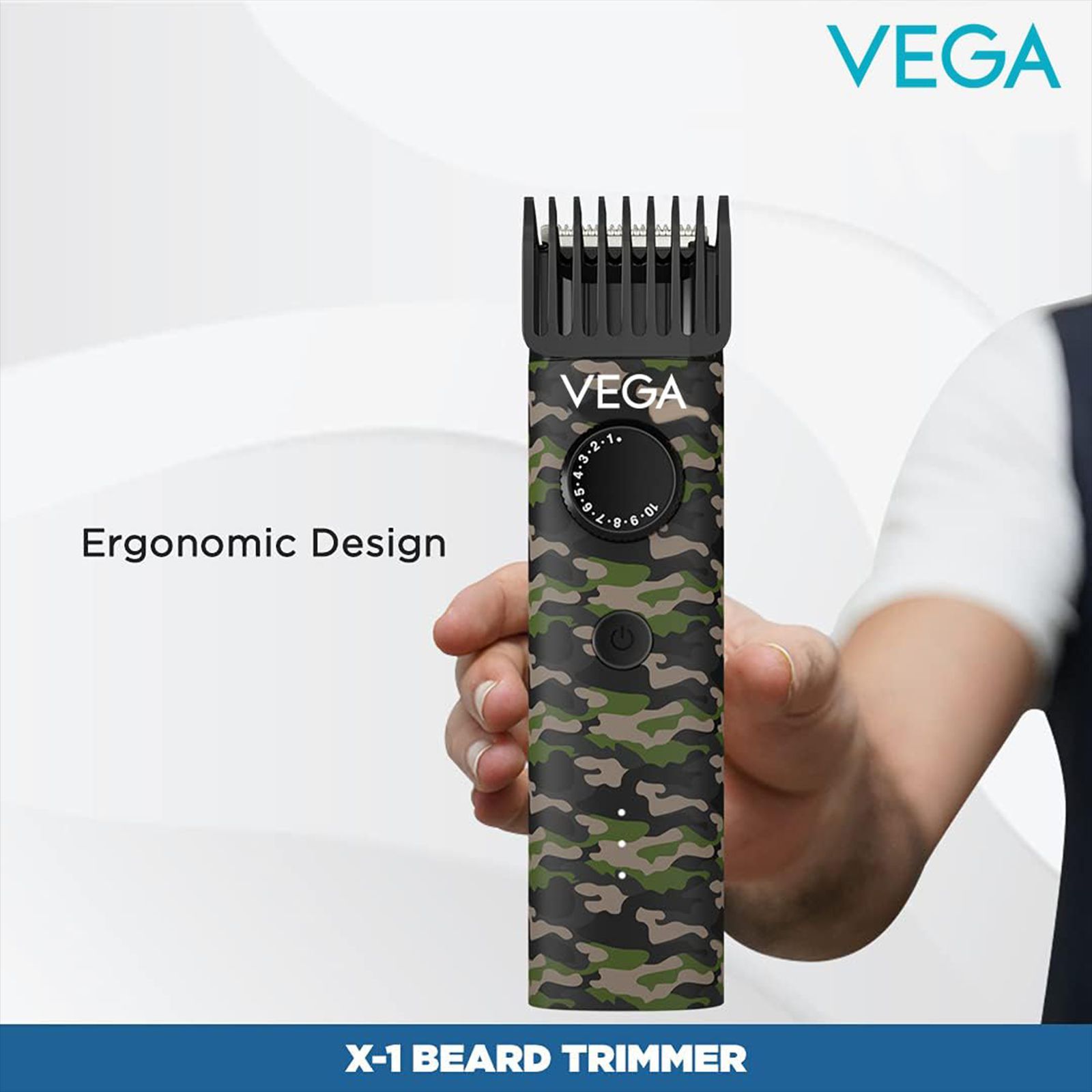 VEGA X1 Rechargeable Corded & Cordless Dry Trimmer for Beard & Moustache with 40 Length Settings for Men (90mins Runtime, IPX7 Waterproof, Multicolor)_12