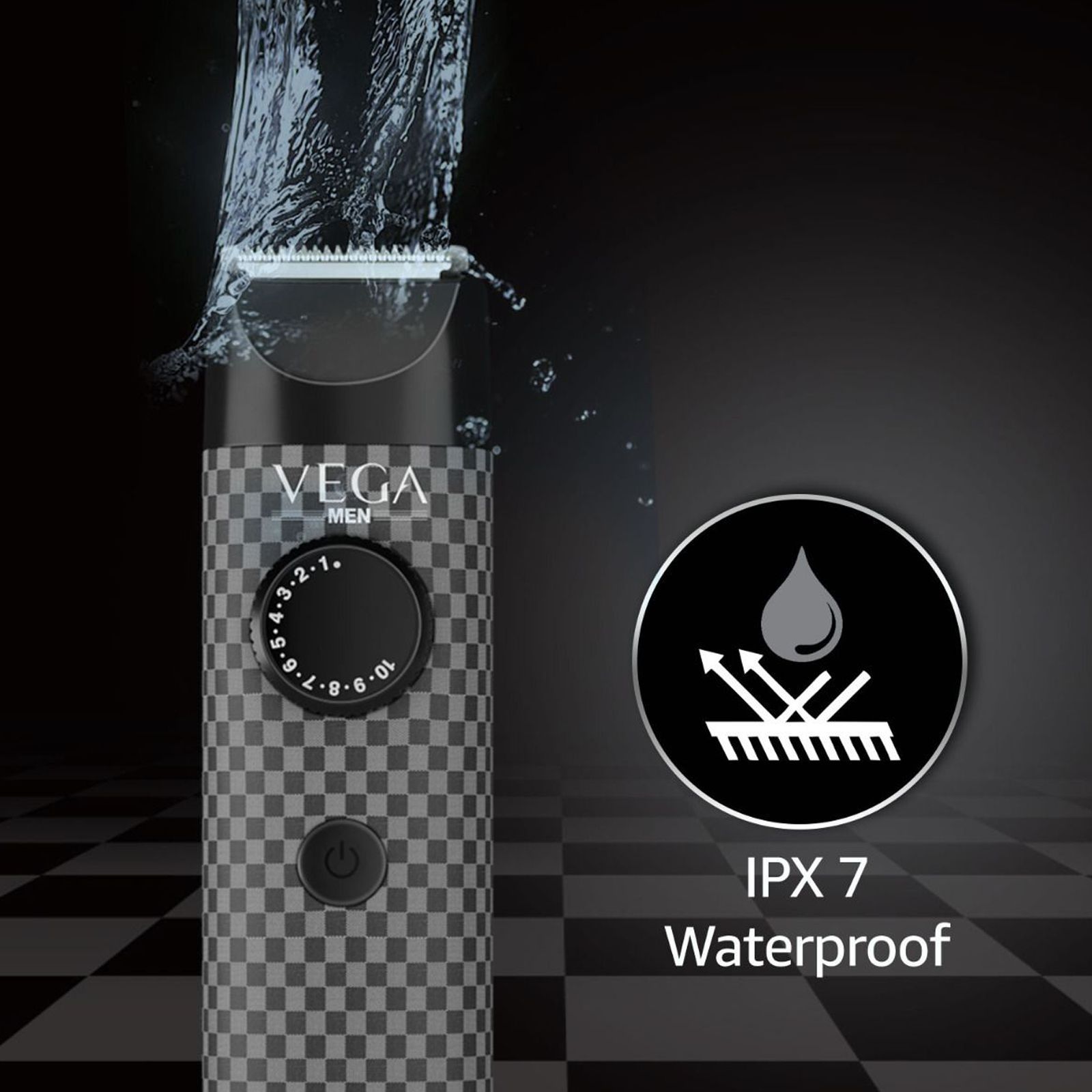 VEGA X2 Rechargeable Corded & Cordless Dry Trimmer for Beard & Moustache with 40 Length Settings for Men (90mins Runtime, IPX7 Waterproof, Black)_9