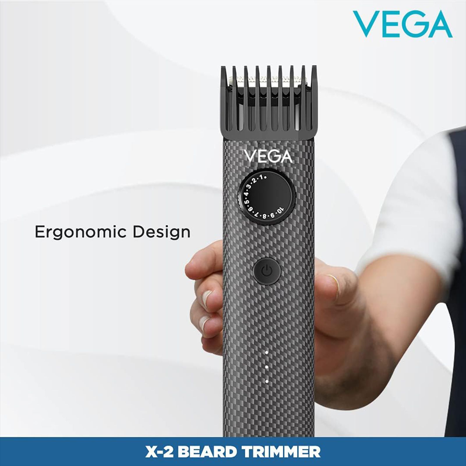 VEGA X2 Rechargeable Corded & Cordless Dry Trimmer for Beard & Moustache with 40 Length Settings for Men (90mins Runtime, IPX7 Waterproof, Black)_12