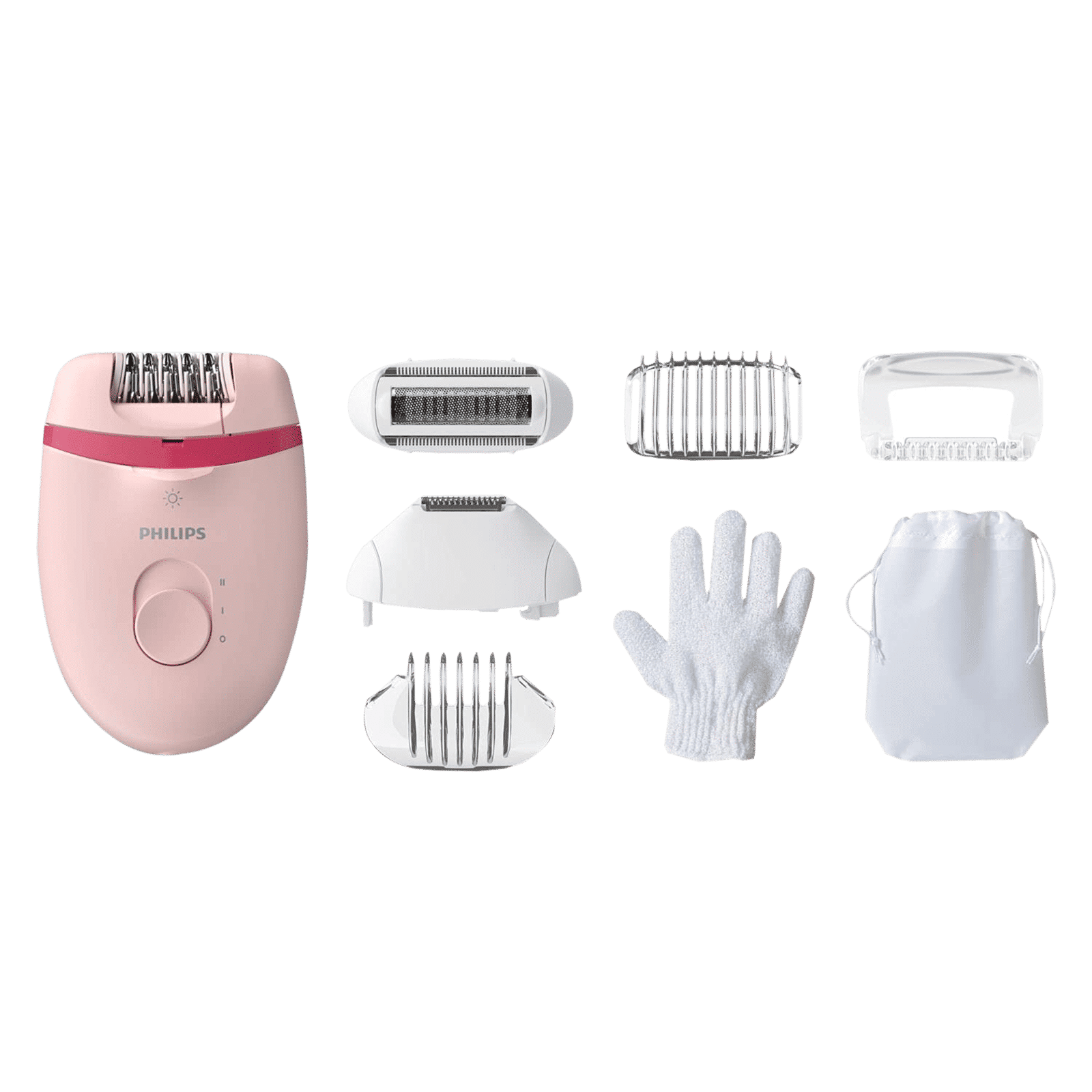 PHILIPS Satinelle Essential Corded Wet & Dry Epilator for Arms, Legs & Intimate Areas with 5 Interchangeable Heads (Efficient Epilation System, Pink) PHILIPS Satinelle Essential Corded Wet & Dry Epilator for Arms, Legs & Intimate Areas with 5 Interchangeable Heads (Efficient Epilation System, Pink)_1