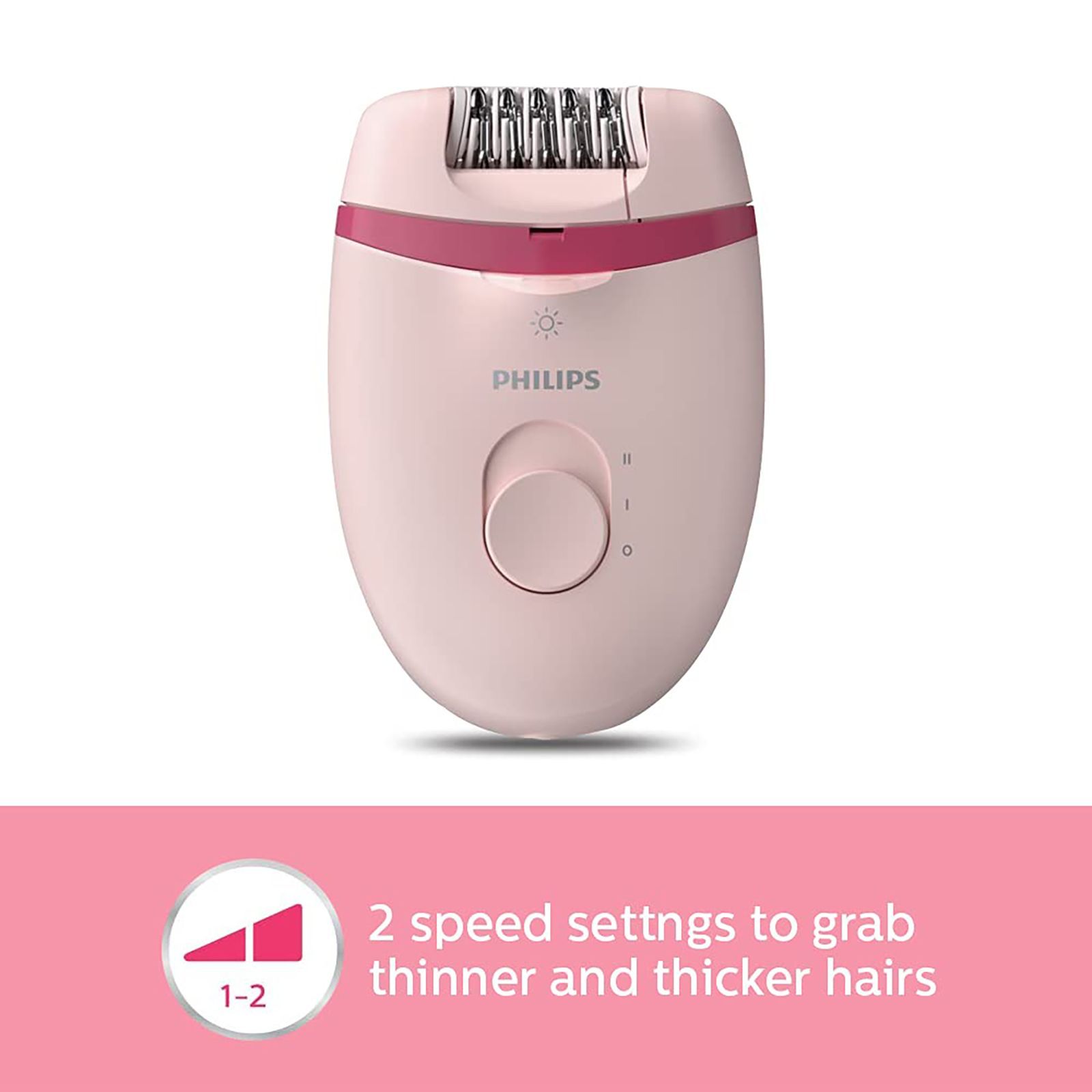 PHILIPS Satinelle Essential Corded Wet & Dry Epilator for Arms, Legs & Intimate Areas with 5 Interchangeable Heads (Efficient Epilation System, Pink) PHILIPS Satinelle Essential Corded Wet & Dry Epilator for Arms, Legs & Intimate Areas with 5 Interchangeable Heads (Efficient Epilation System, Pink)_6