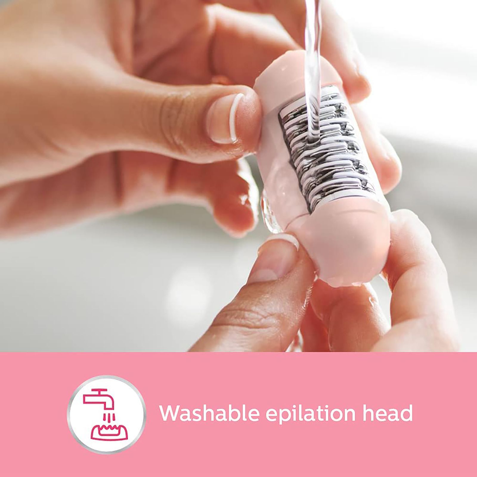 PHILIPS Satinelle Essential Corded Wet & Dry Epilator for Arms, Legs & Intimate Areas with 5 Interchangeable Heads (Efficient Epilation System, Pink) PHILIPS Satinelle Essential Corded Wet & Dry Epilator for Arms, Legs & Intimate Areas with 5 Interchangeable Heads (Efficient Epilation System, Pink)_3