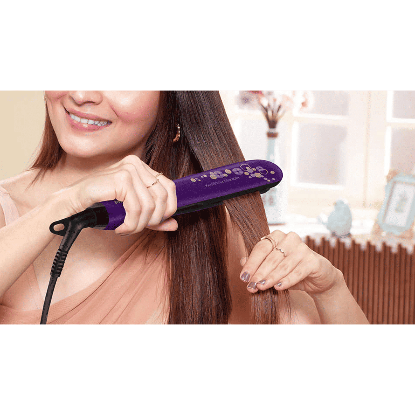 PHILIPS 3000 Hair Straightener with Silk Protect Technology (Ceramic Titanium Plates, Purple)_7
