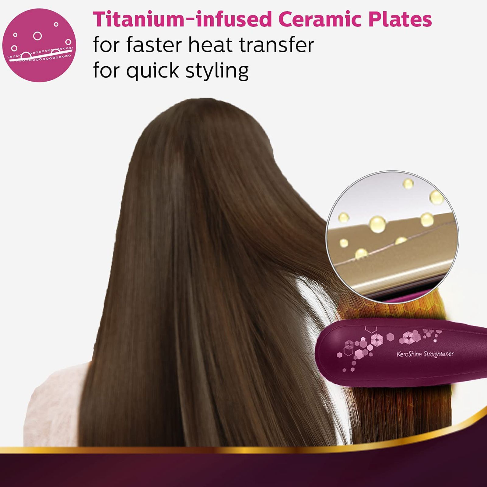 PHILIPS 3000 Hair Straightener with Silk Protect Technology (Ceramic Titanium Plates, Wine)_7