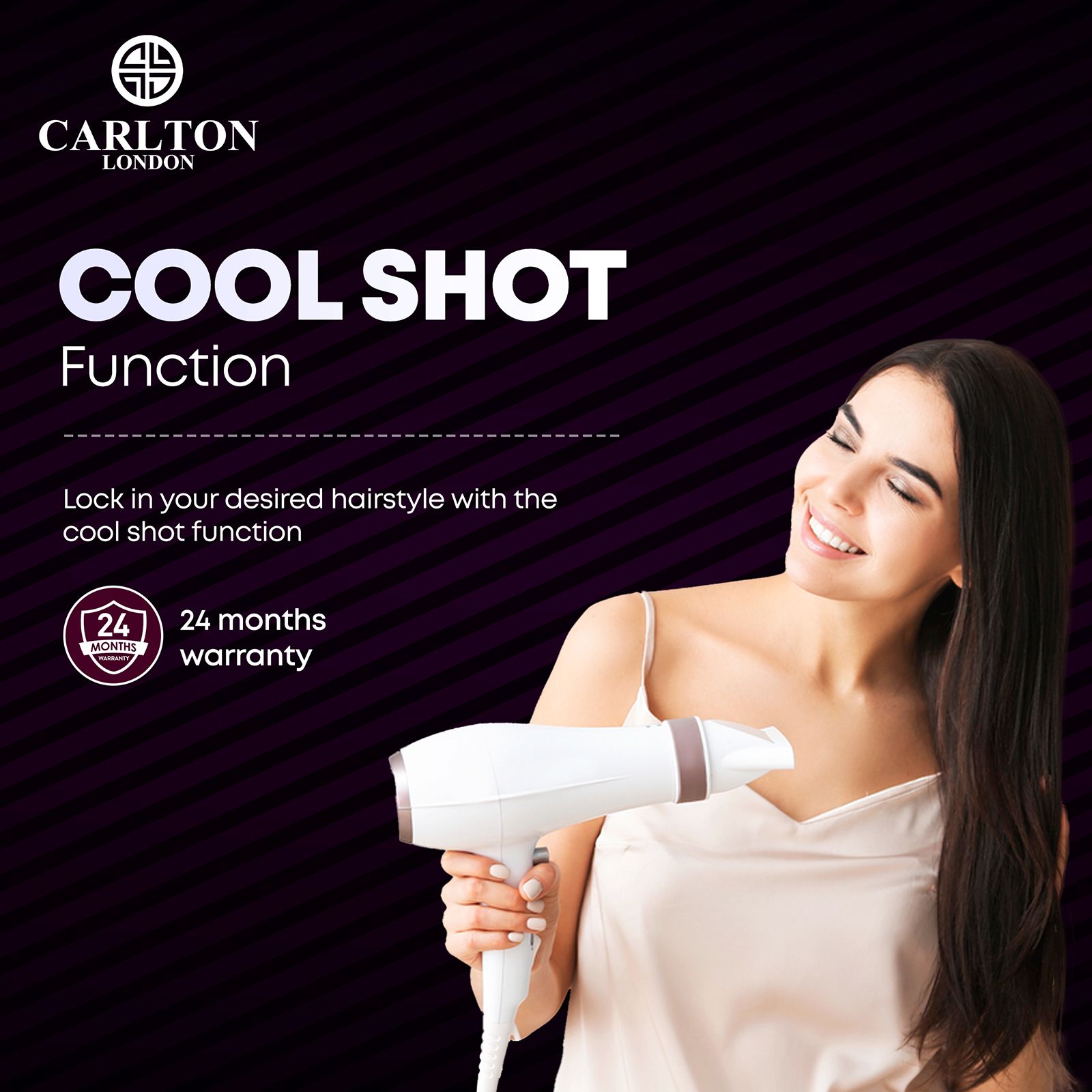Carlton London Hair Dryer with 2 Heat Settings & Cool Shot (Overheat Protection, White)_11