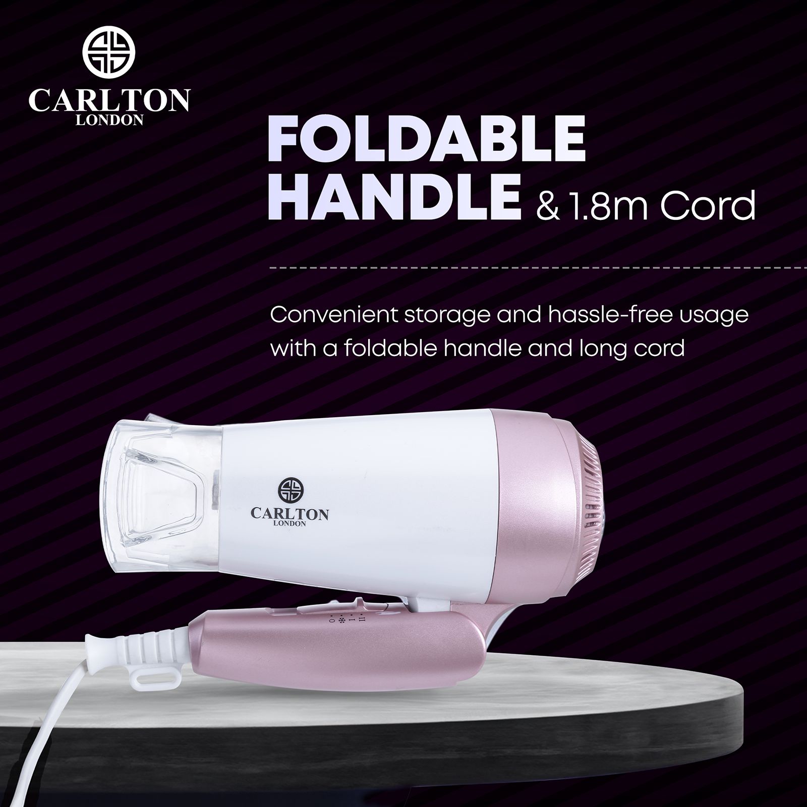 Carlton London Hair Dryer with 2 Heat Settings & Cool Shot (Overheat Protection, White)_12