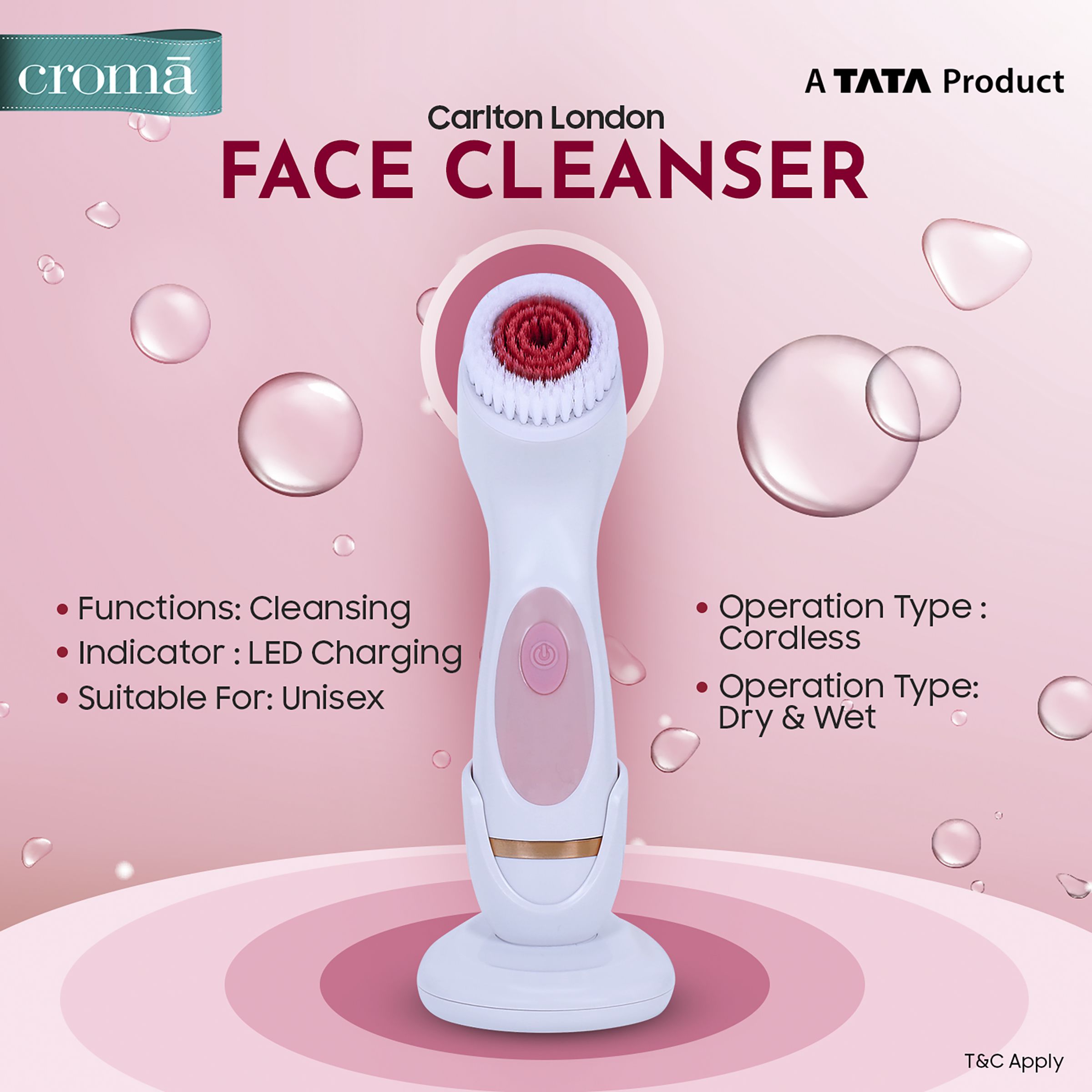 Carlton London Face Cleanser (360 Degree Rotating Head, CLSHCF901SSCFC, White/Pink) Carlton London Face Cleanser (360 Degree Rotating Head, CLSHCF901SSCFC, White/Pink)_7