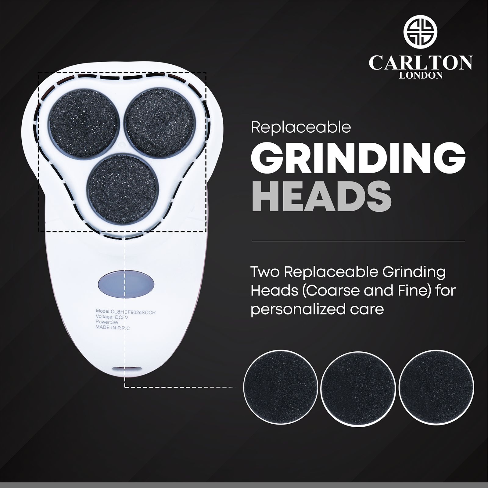 Carlton London Callus Remover (2 Replaceable Heads, CLSHCF902sSCCR, White/Pink)_11