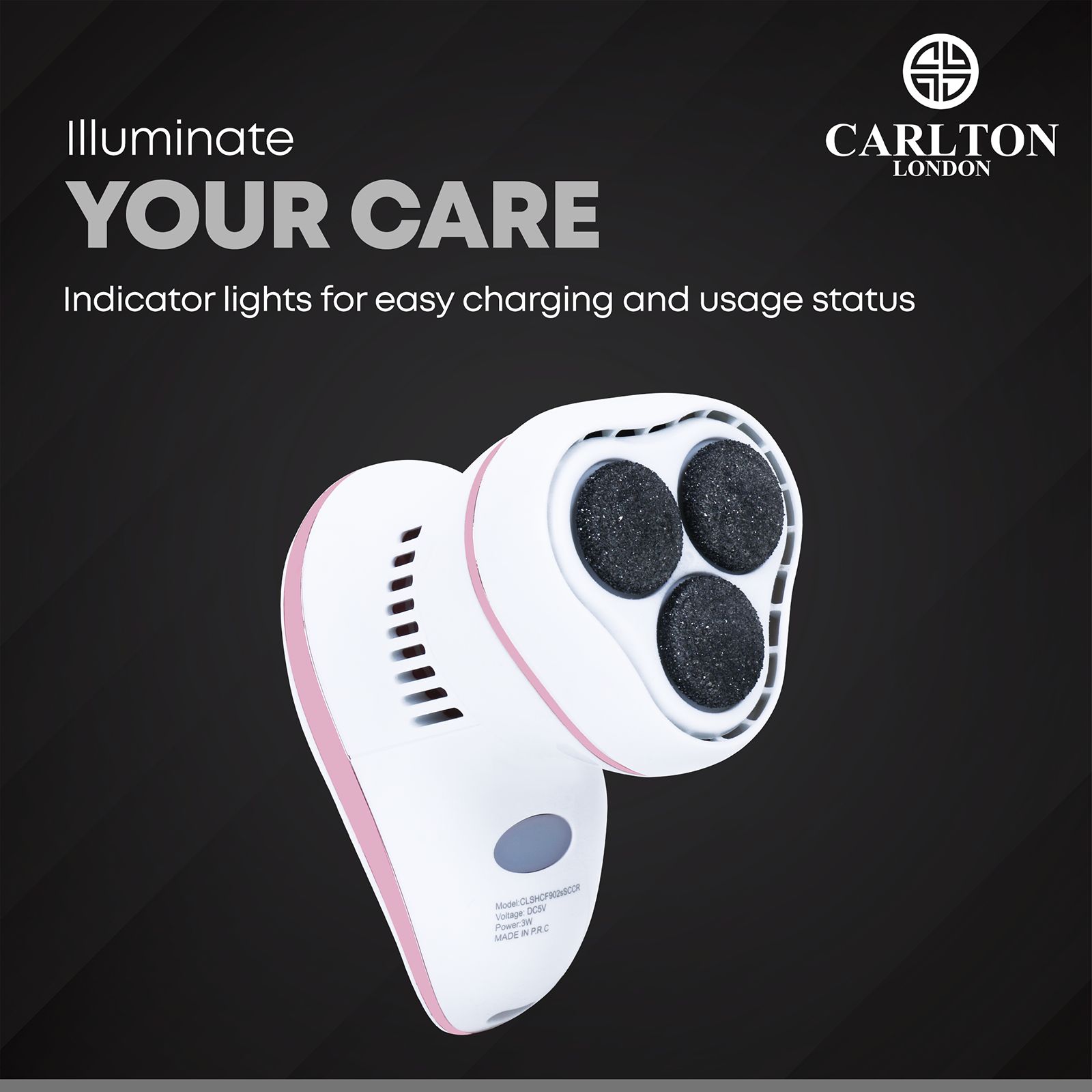 Carlton London Callus Remover (2 Replaceable Heads, CLSHCF902sSCCR, White/Pink)_14