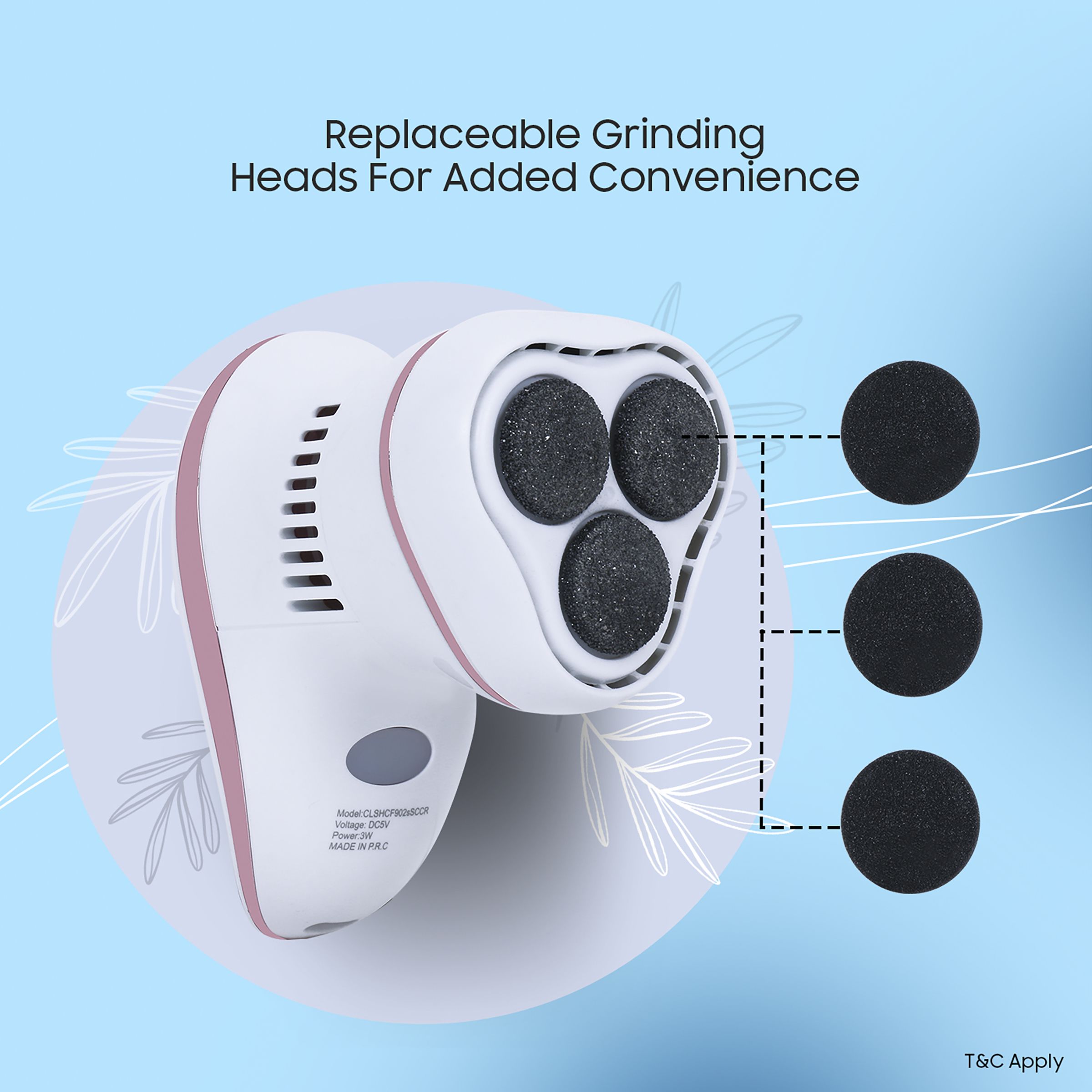 Carlton London Callus Remover (2 Replaceable Heads, CLSHCF902sSCCR, White/Pink)_7