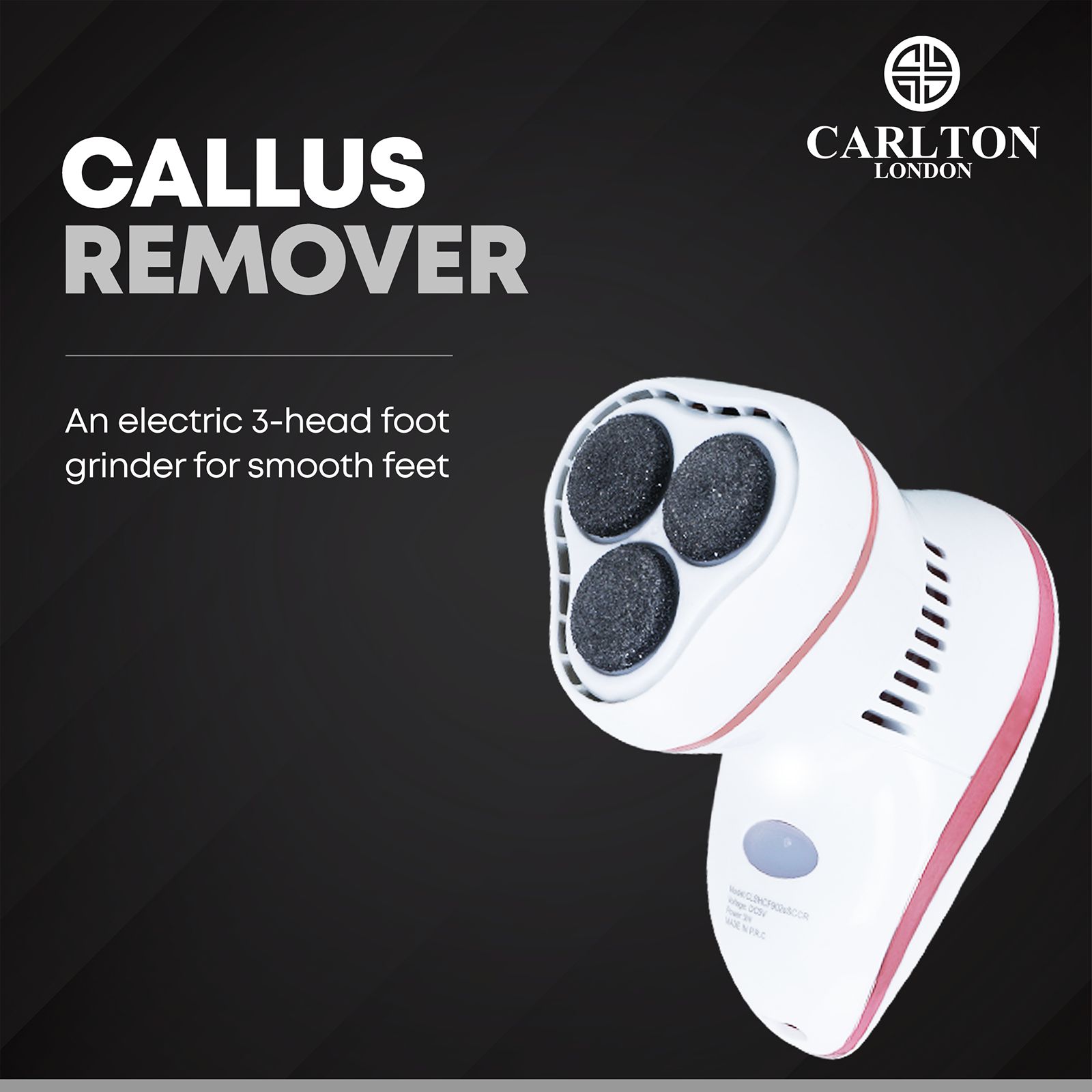 Carlton London Callus Remover (2 Replaceable Heads, CLSHCF902sSCCR, White/Pink)_9