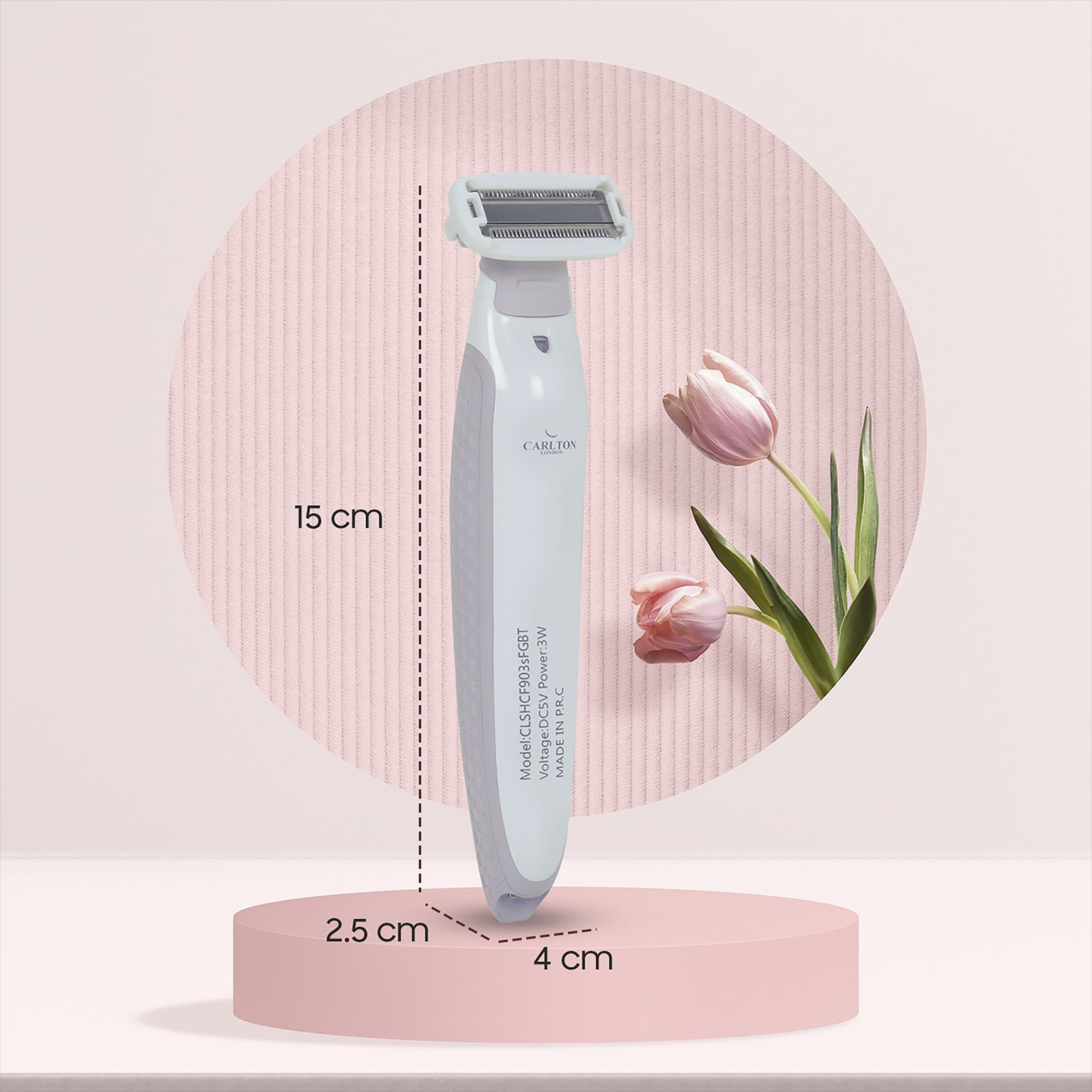 Carlton London Rechargeable Cordless Dry Trimmer for Eyebrows, Chine, Underarms, Upper Lips, Sidelocks & Bikini Area for Women (60mins Runtime, Ergonomic Grip, White) Carlton London Rechargeable Cordless Dry Trimmer for Eyebrows, Chine, Underarms, Upper Lips, Sidelocks & Bikini Area for Women (60mins Runtime, Ergonomic Grip, White)_12