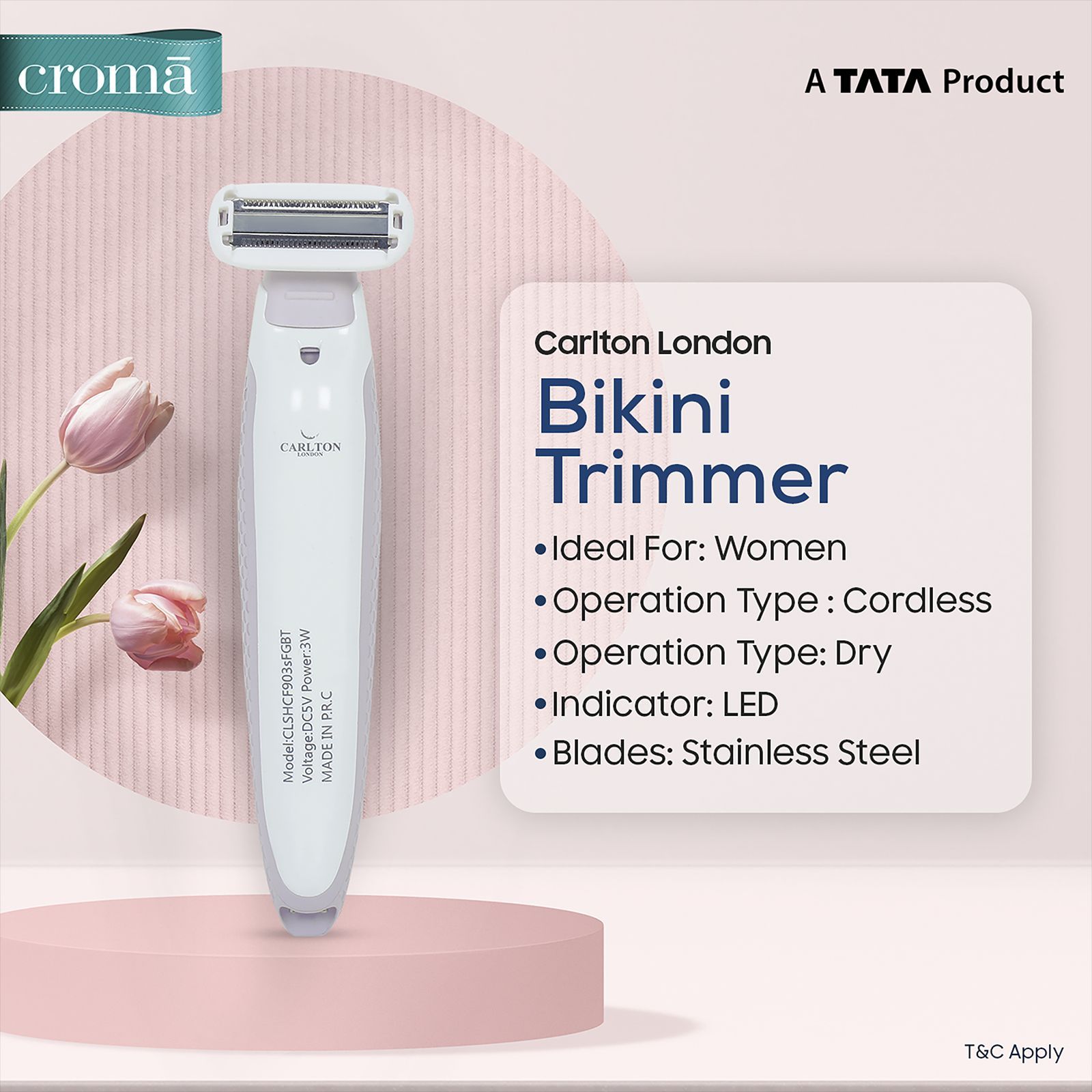 Carlton London Rechargeable Cordless Dry Trimmer for Eyebrows, Chine, Underarms, Upper Lips, Sidelocks & Bikini Area for Women (60mins Runtime, Ergonomic Grip, White) Carlton London Rechargeable Cordless Dry Trimmer for Eyebrows, Chine, Underarms, Upper Lips, Sidelocks & Bikini Area for Women (60mins Runtime, Ergonomic Grip, White)_15