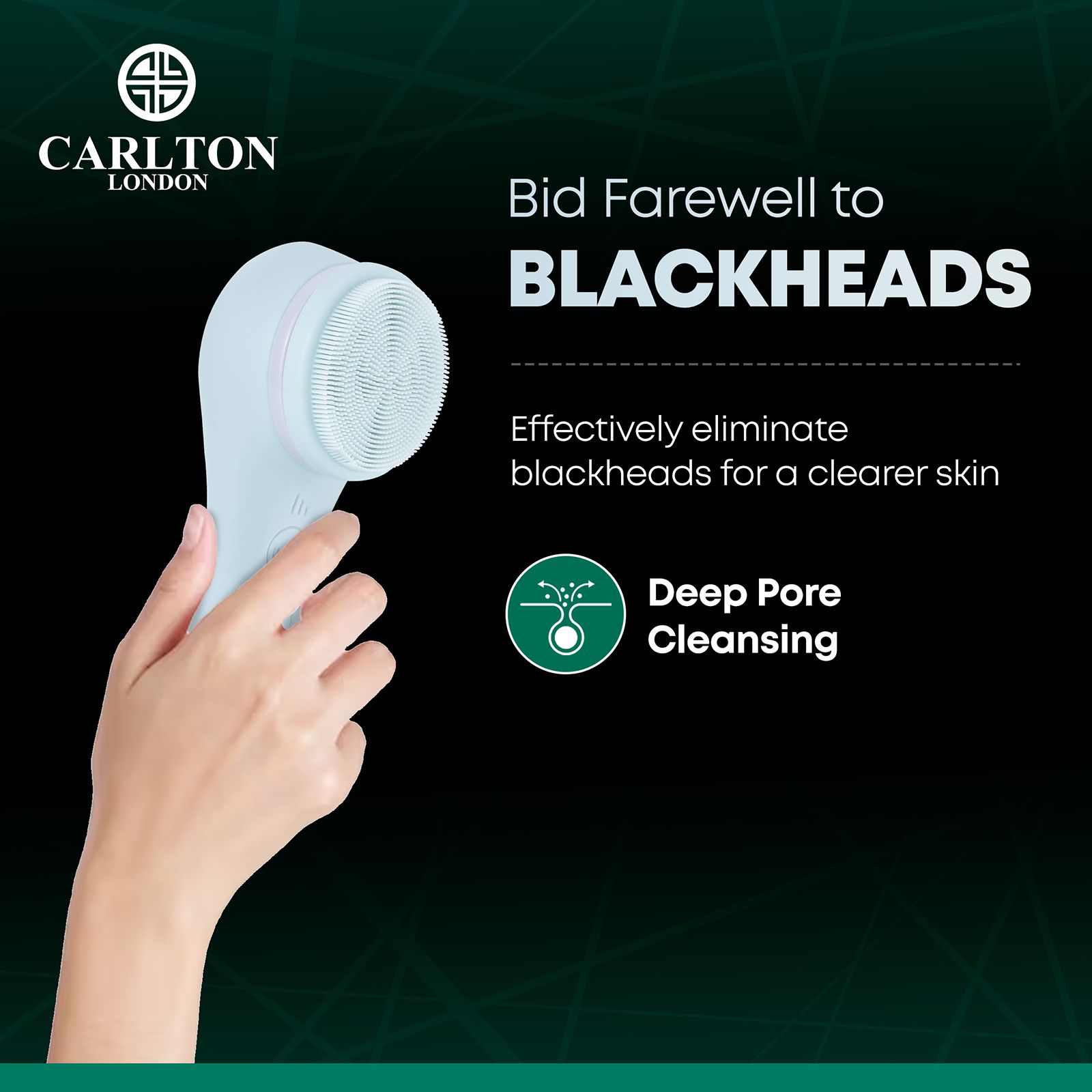 Carlton London Face Massager (Deep Cleansing Technology, CLSHCF201SSCFM, Green)_13