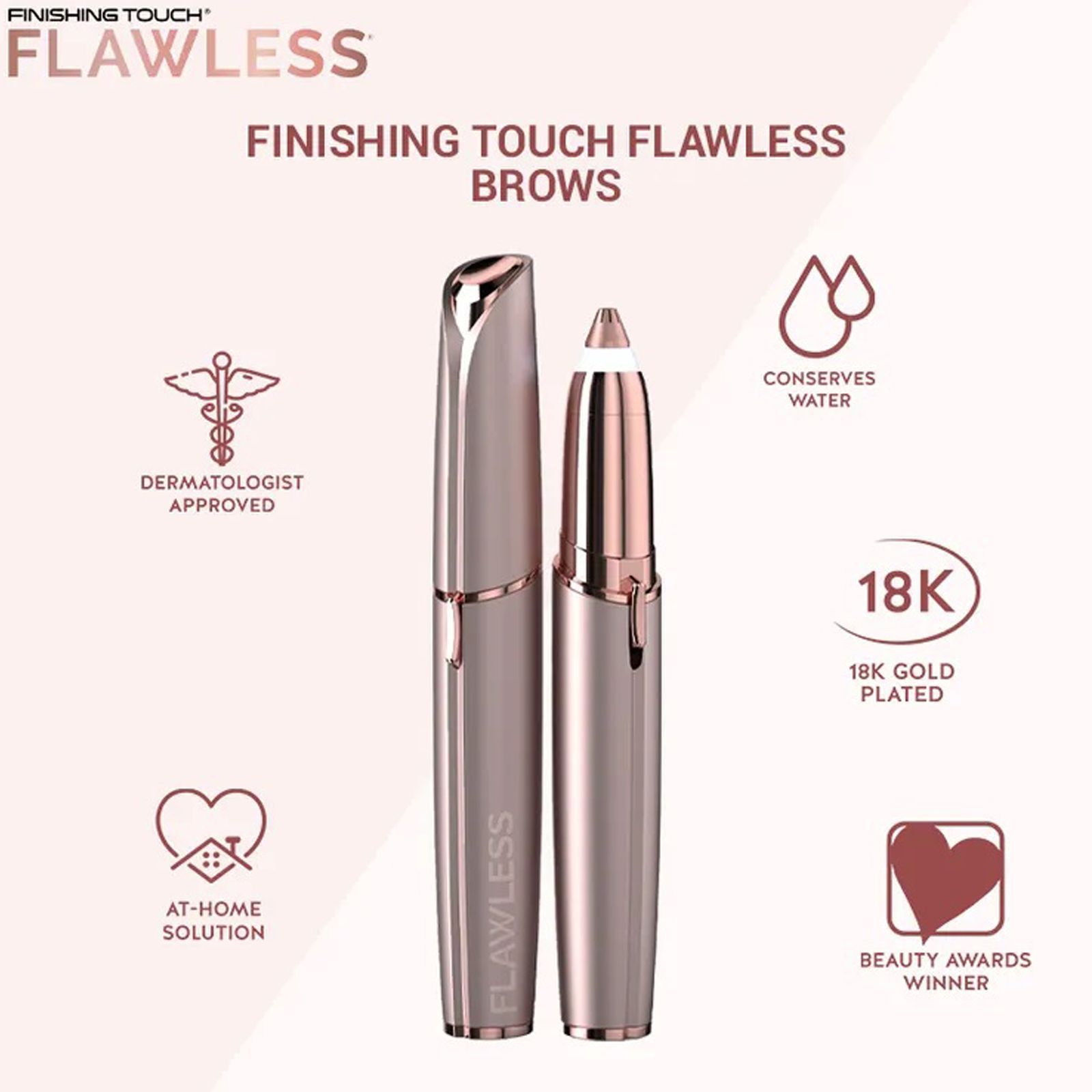 FINISHING TOUCH FLAWLESS Eye Brow Shaper For Women (18K Gold Plated, Blush) FINISHING TOUCH FLAWLESS Eye Brow Shaper For Women (18K Gold Plated, Blush)_3
