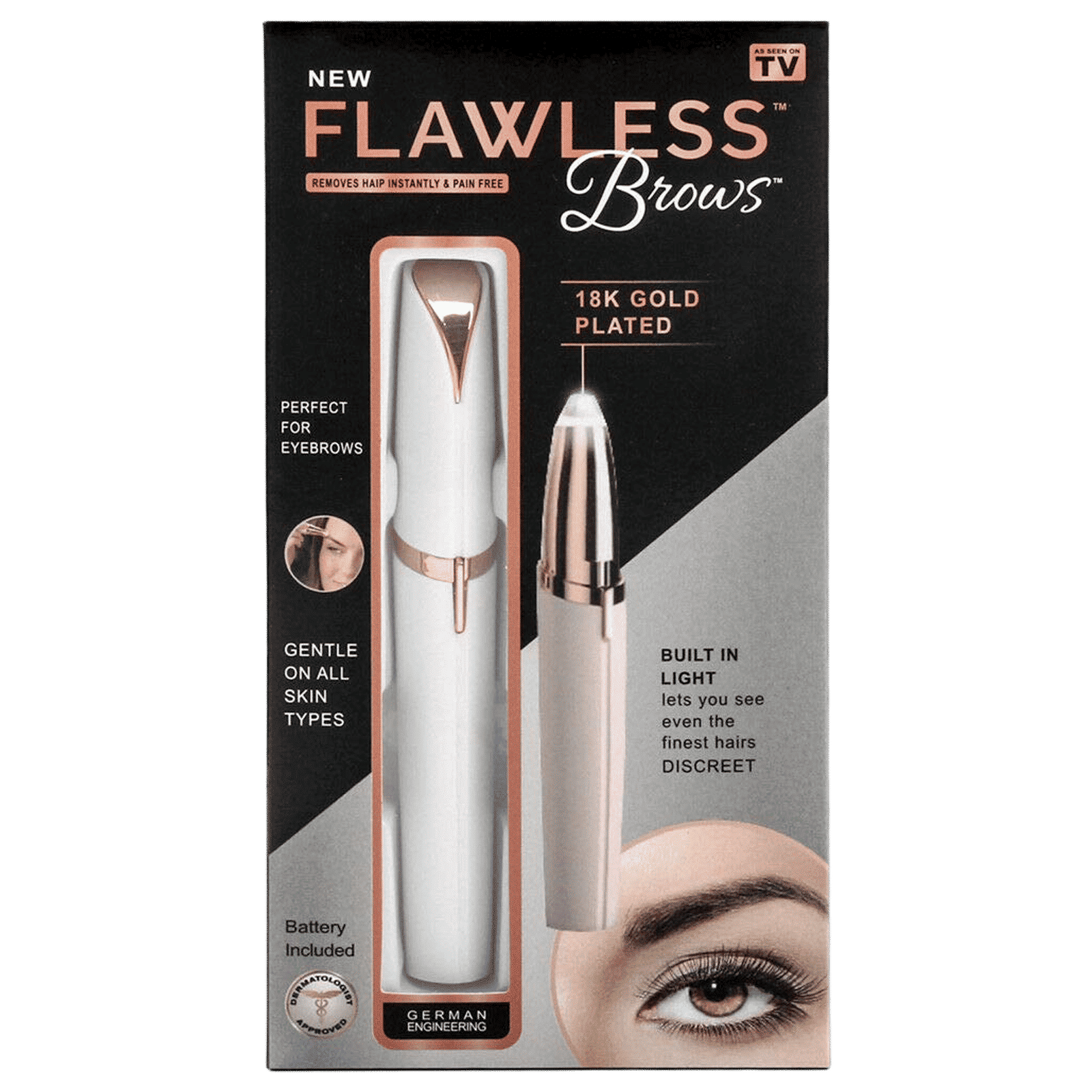 FINISHING TOUCH FLAWLESS Eye Brow Shaper For Women (18K Gold Plated, White)_4