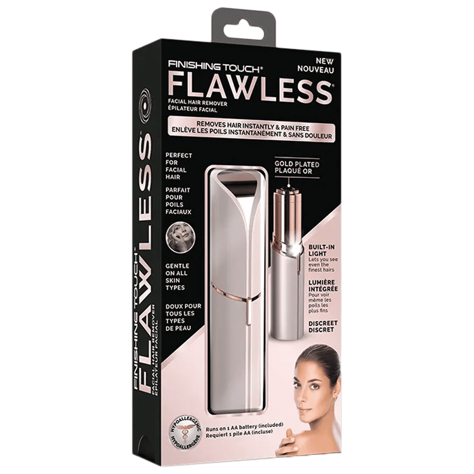 FINISHING TOUCH FLAWLESS Facial Hair Remover For Women (18K Gold Plated, Blush) FINISHING TOUCH FLAWLESS Facial Hair Remover For Women (18K Gold Plated, Blush)_4