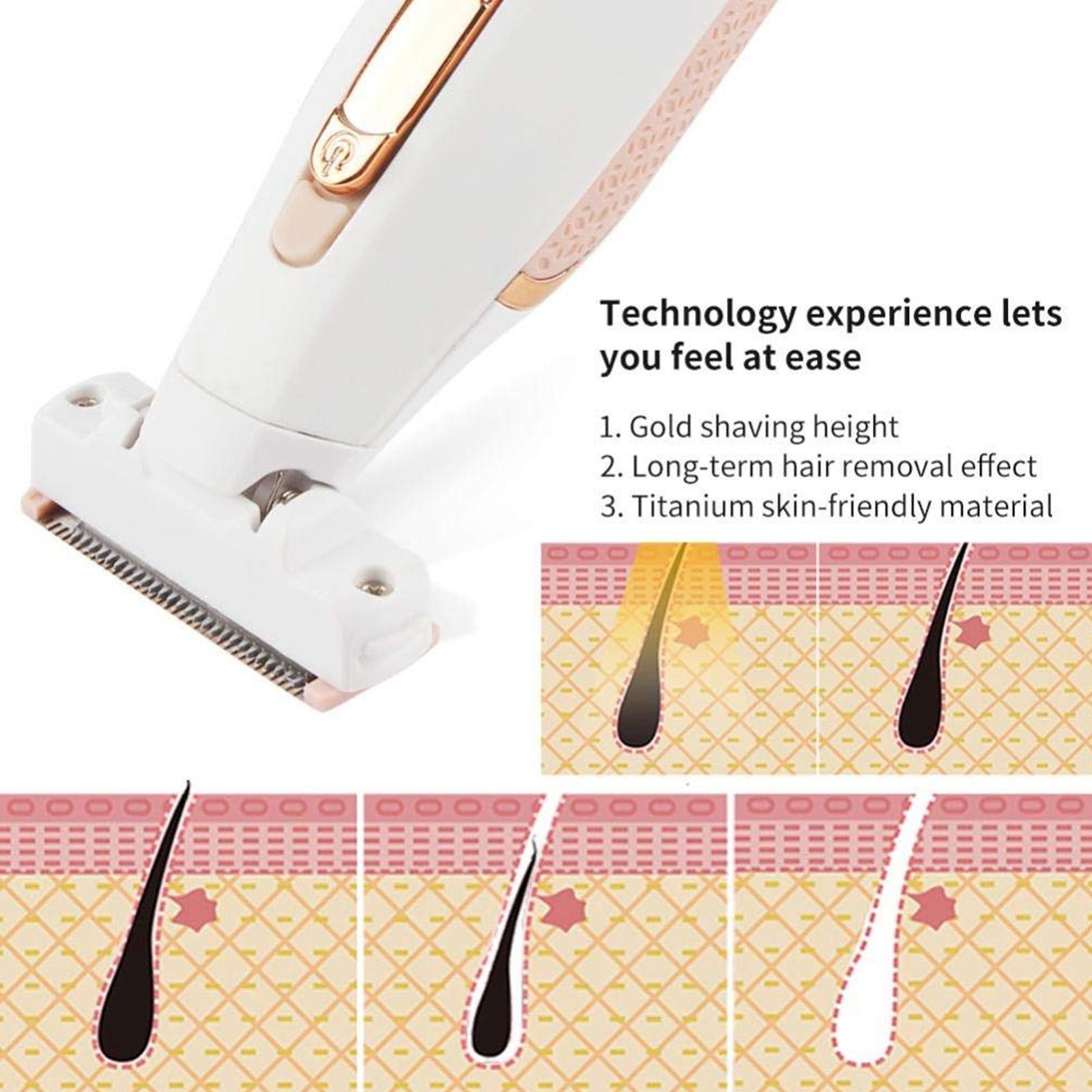 FINISHING TOUCH FLAWLESS NU Razor Rechargeable Cordless Electric Shaver for Arms, Legs & Intimate Areas for Women (240min Runtime, German Technology, Rose Gold)_12