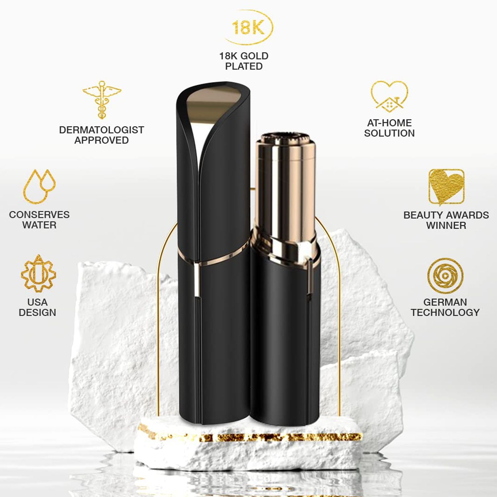 FINISHING TOUCH FLAWLESS Cordless Dry Trimmer for Face (German Technology, Black)_9