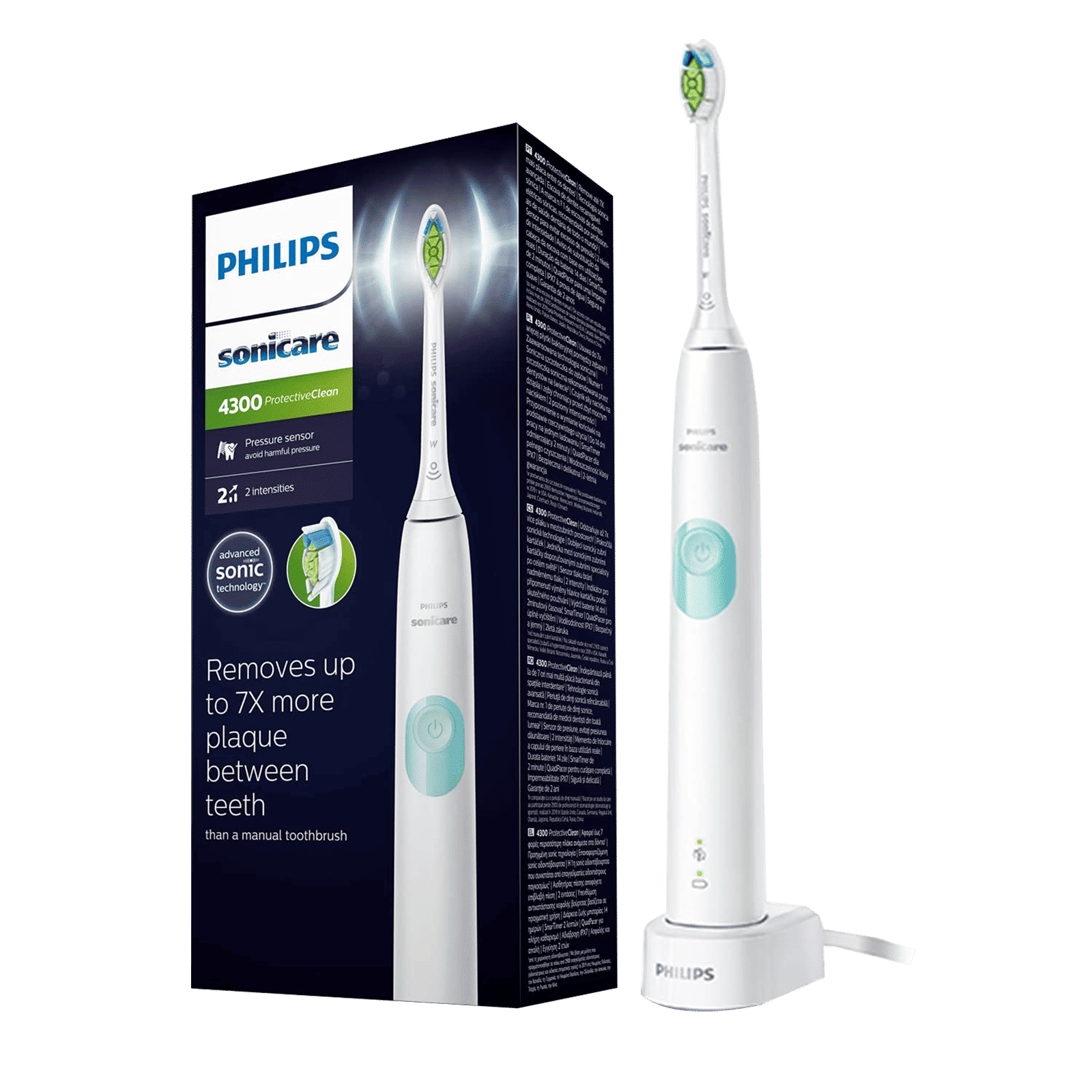 PHILIPS Sonicare ProtectiveClean 4300 Electric Toothbrush for Adults (Sonic Technology, White & Mint)_11