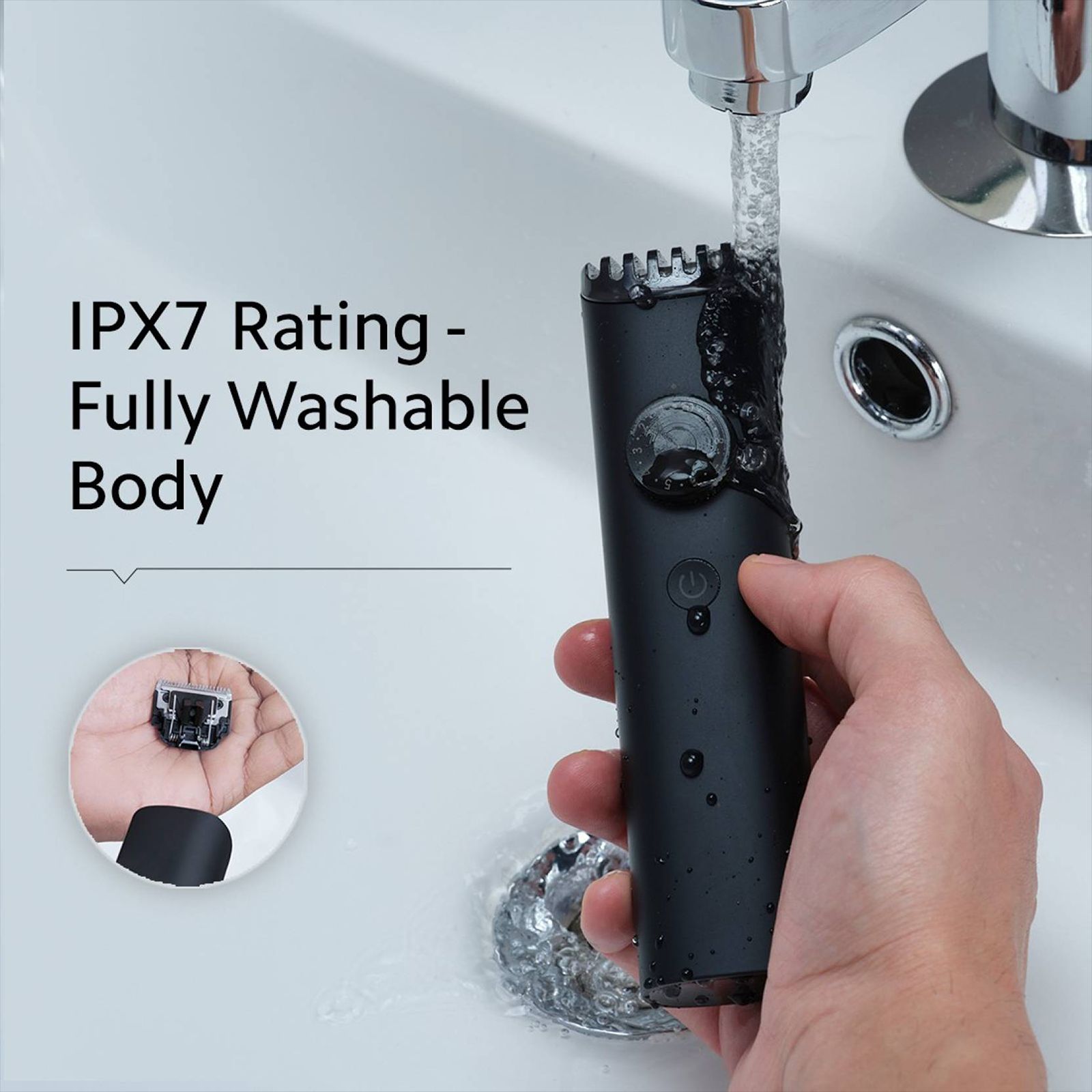 Xiaomi 2 Rechargeable Corded & Cordless Dry Trimmer for Beard & Moustache with 40 Length Settings for Men (90mins Runtime, IPX7 Waterproof, Black)_4