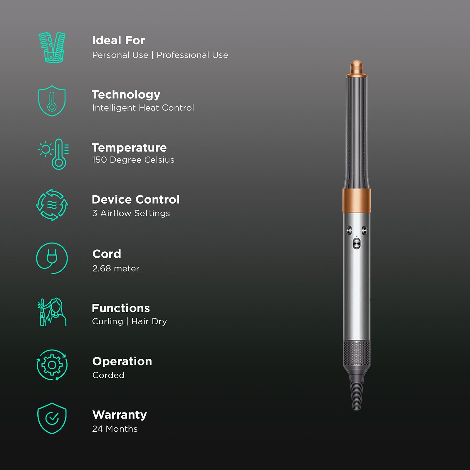 dyson Airwrap Hair Styler with Intelligent Heat Control (Enhanced Coanda Airflow, Nickel & Copper)_3