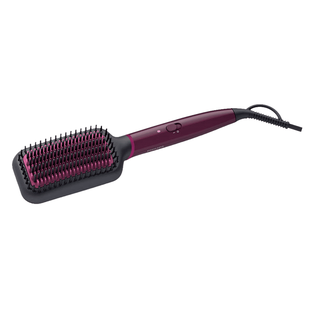 PHILIPS 5000 Hair Straightening Brush with Thermo Protect Technology (Ceramic Bristles, Dark Wine)_1