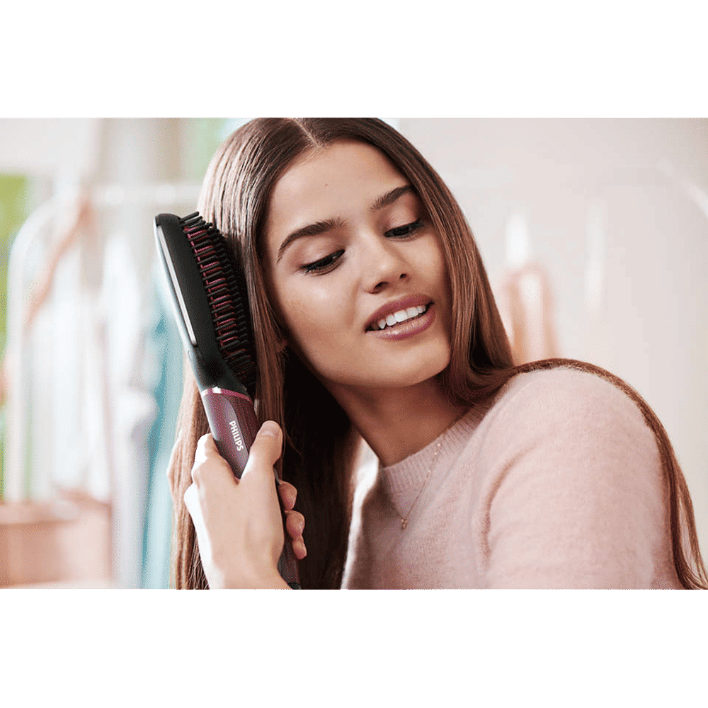 PHILIPS 5000 Hair Straightening Brush with Thermo Protect Technology (Ceramic Bristles, Dark Wine)_7