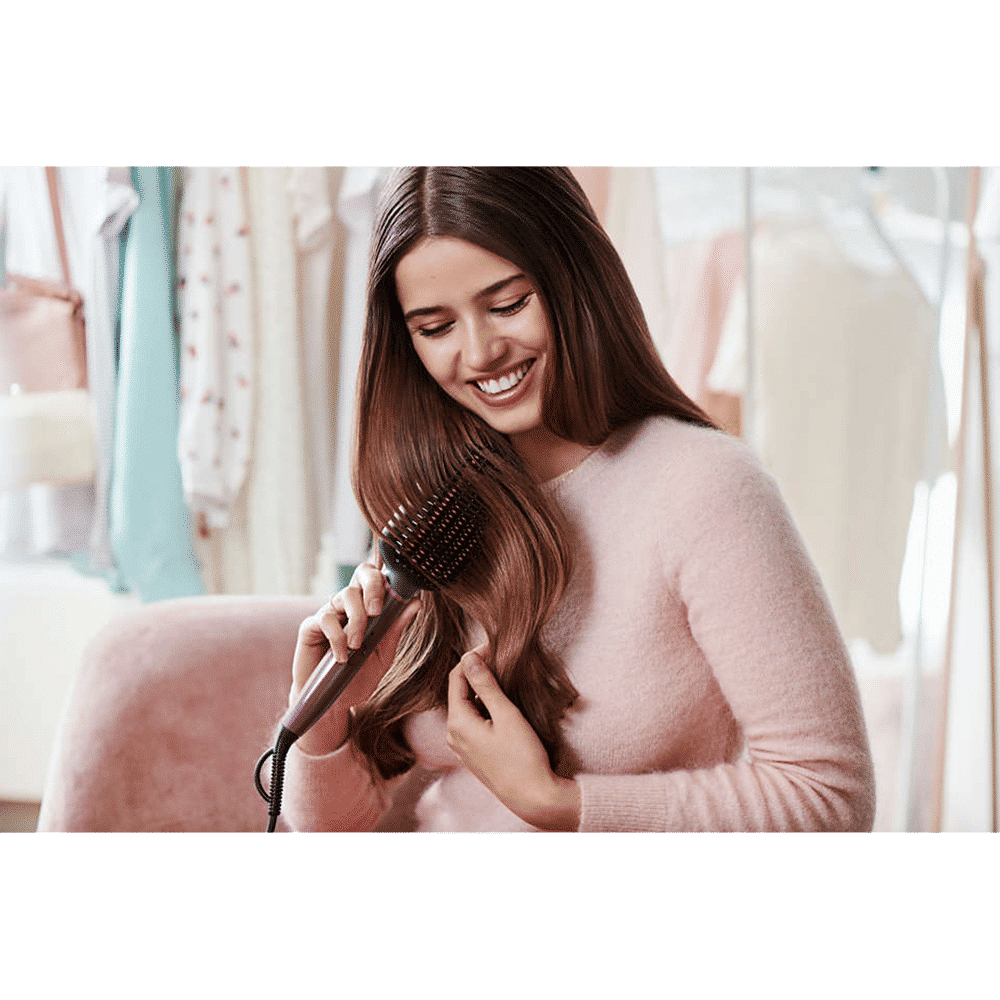 PHILIPS 5000 Hair Straightening Brush with Thermo Protect Technology (Ceramic Bristles, Dark Wine)_3