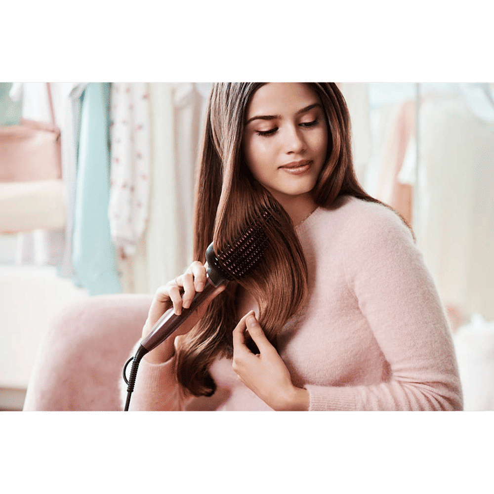 PHILIPS 5000 Hair Straightening Brush with Thermo Protect Technology (Ceramic Bristles, Dark Wine)_5