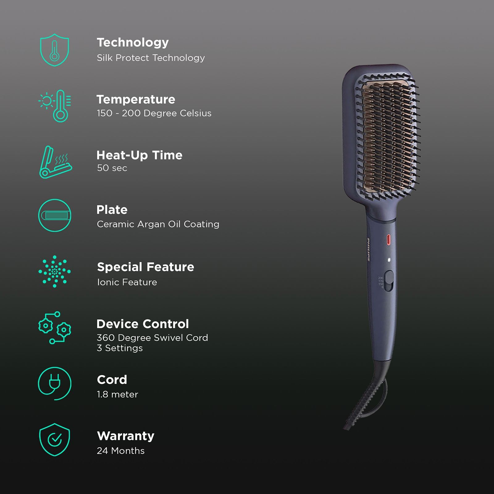 PHILIPS 5000 Hair Straightener with Silk Protect Technology (Ceramic Bristles, Blue)_3